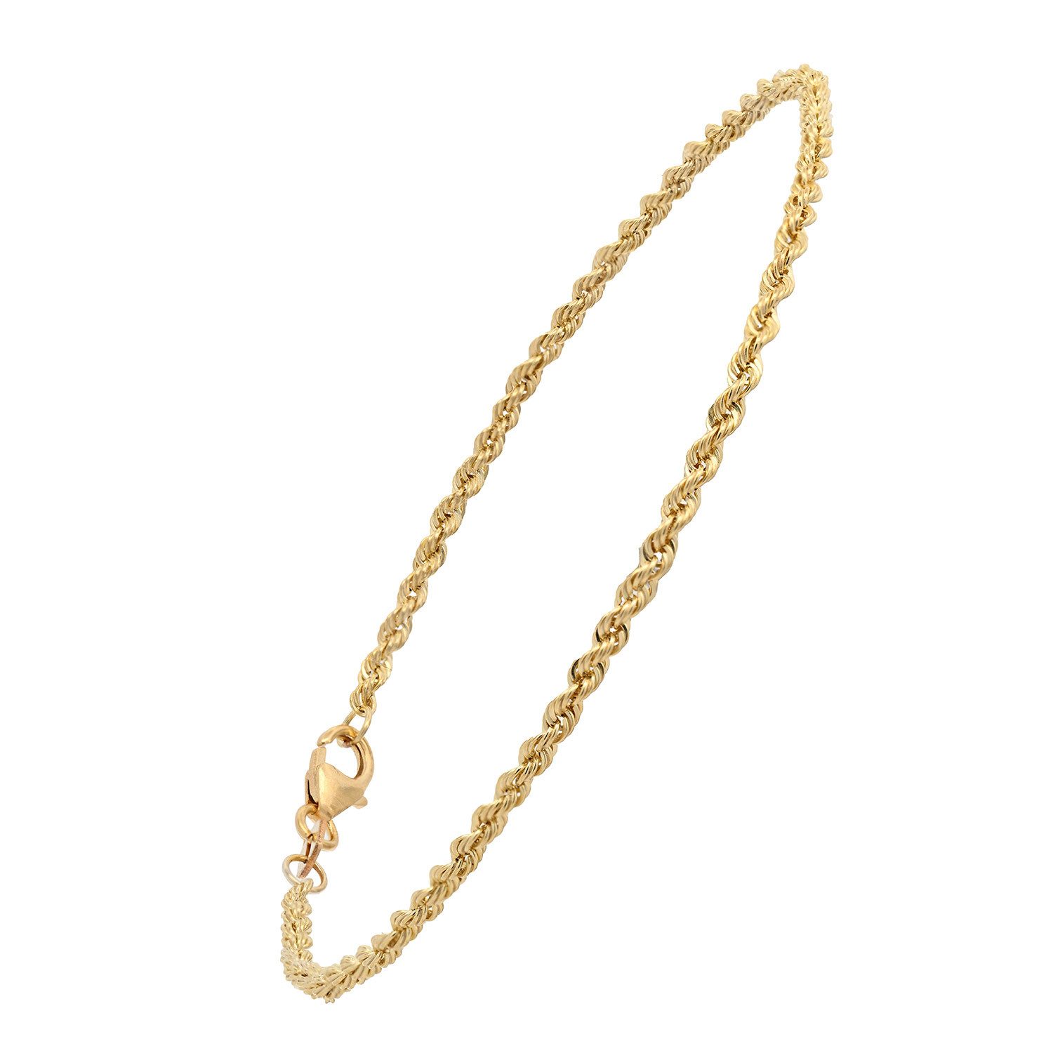 HOPLO Goldarmband Goldarmband Kordelkette hohl 2,2 mm Armkette 19 cm - 333-8 Karat Gold, Made in Germany
