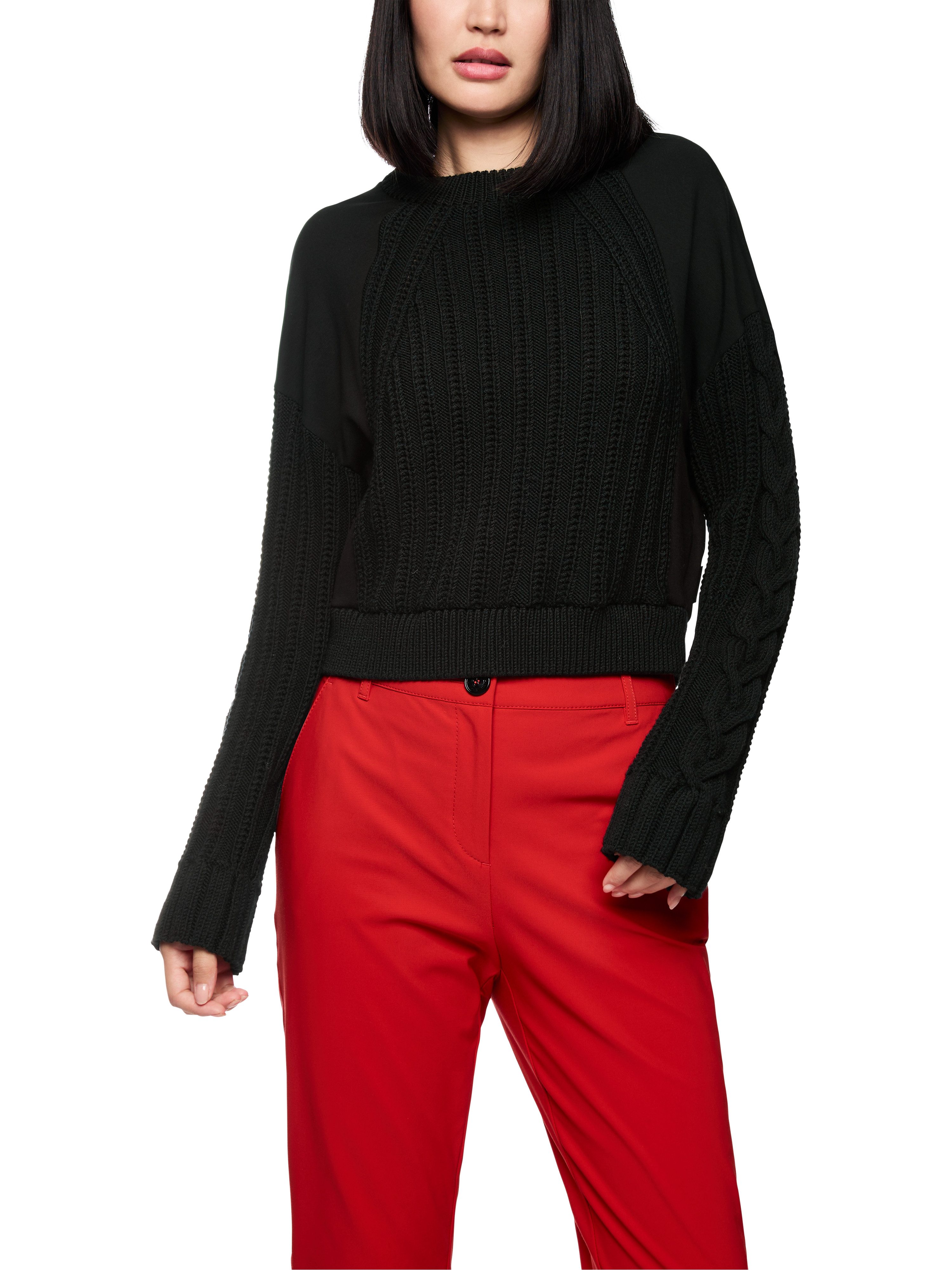 Marc Cain Вязаные свитера Ski is the Limit Premium Damenmode Rundhals, mit modischer Struktur, gerader Schnitt