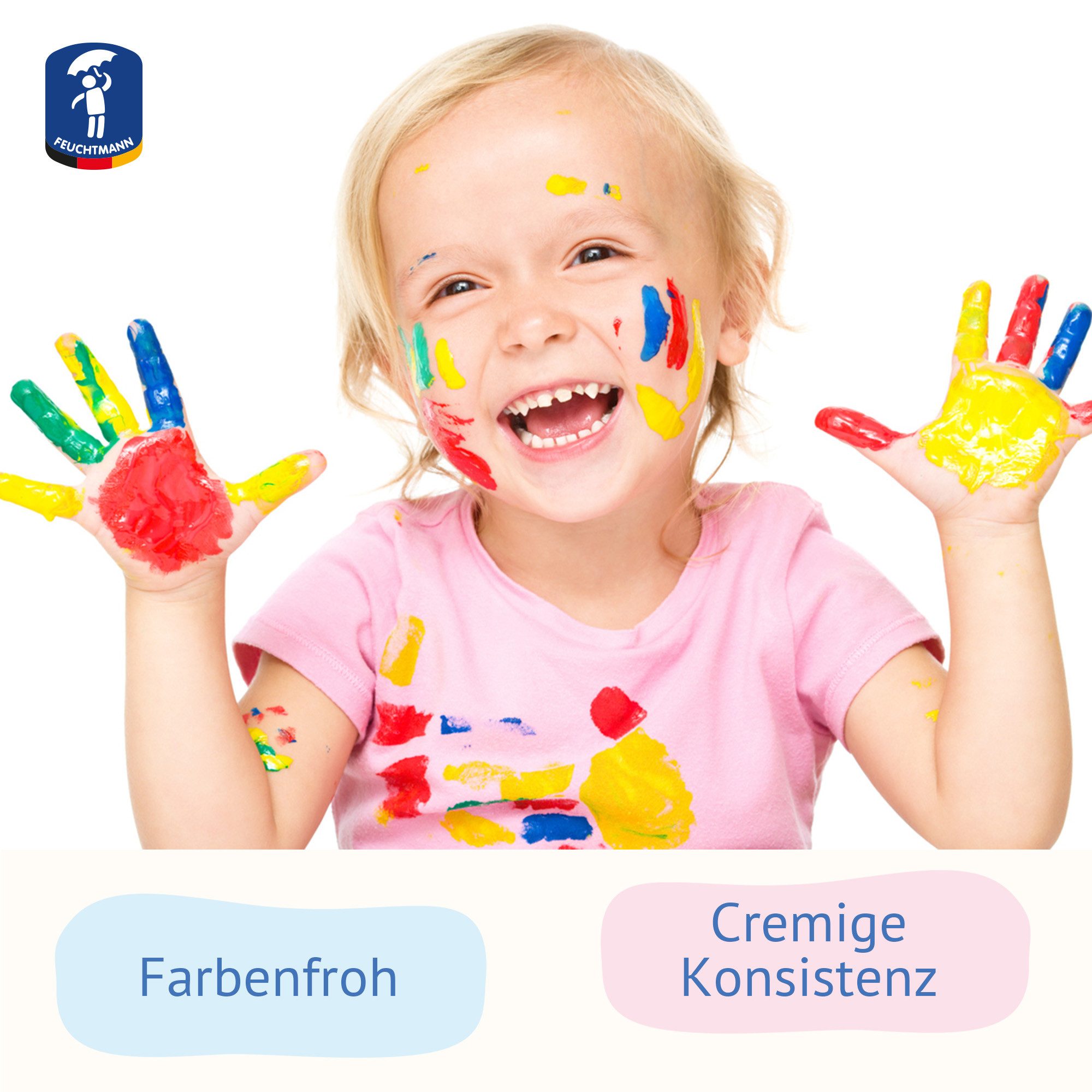 Feuchtmann Fingerfarbe MEINE LIEBLINGSFARBE Edu Bottle 900g, cremige Fingerfarbe Einzelflasche sichere Naturfarbe auf Wasserbasis