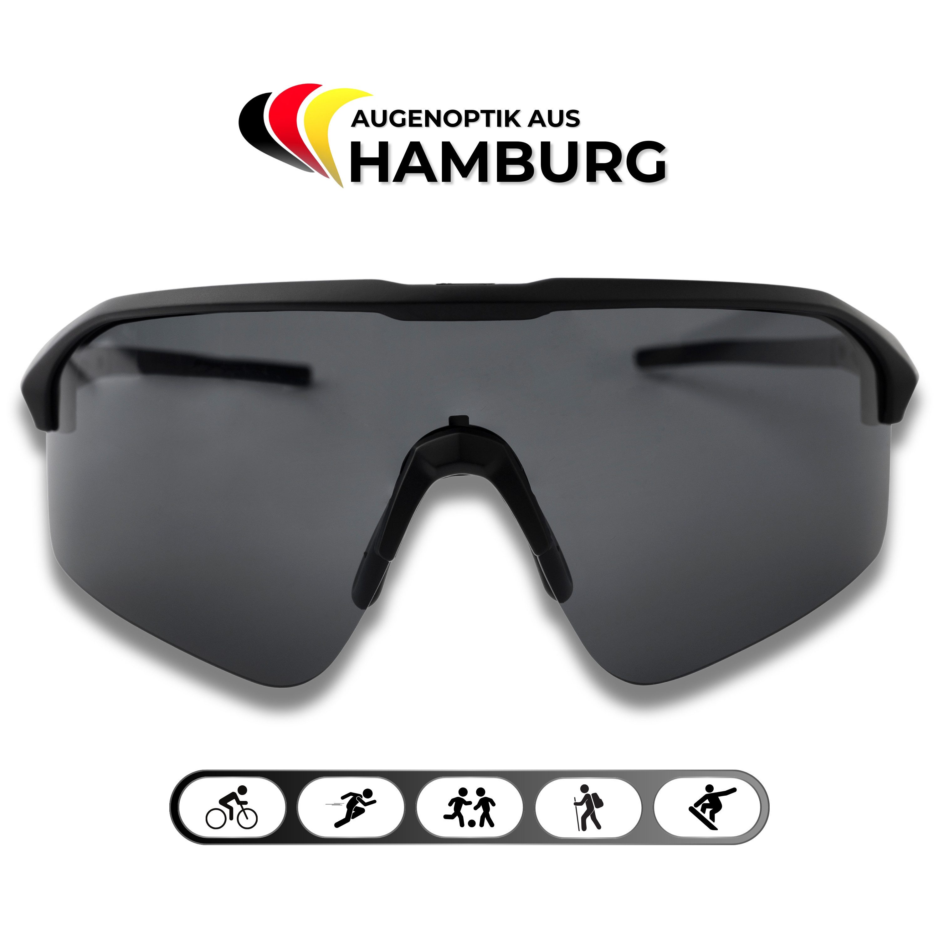 Fahrradbrille Sportbrille für Damen & Herren für Sport, Laufen, MTB & Outdoor