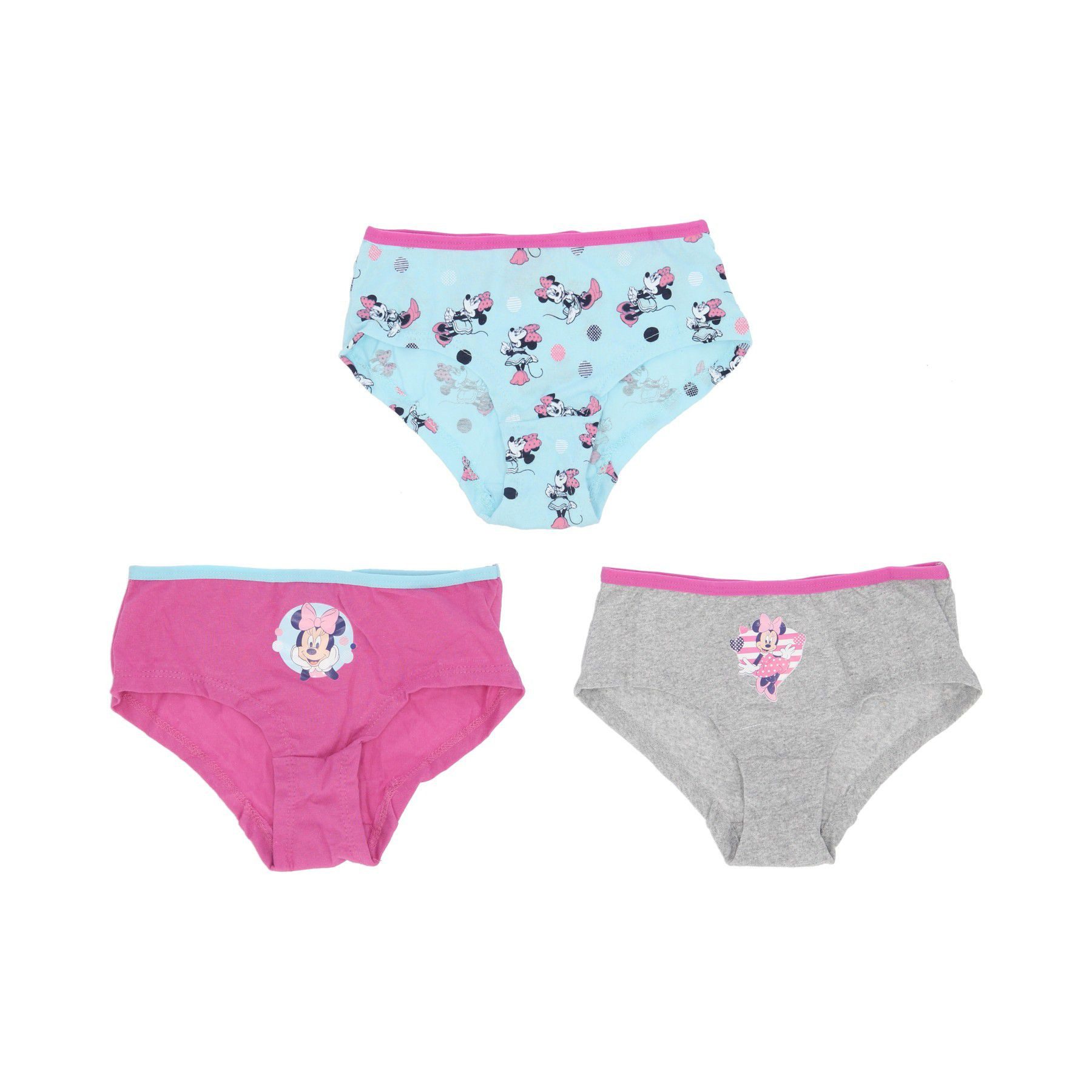 Disney Minnie Mouse Slip Minnie Maus 3er Pack Unterhosen Slips 100% Baumwolle unterwäsche