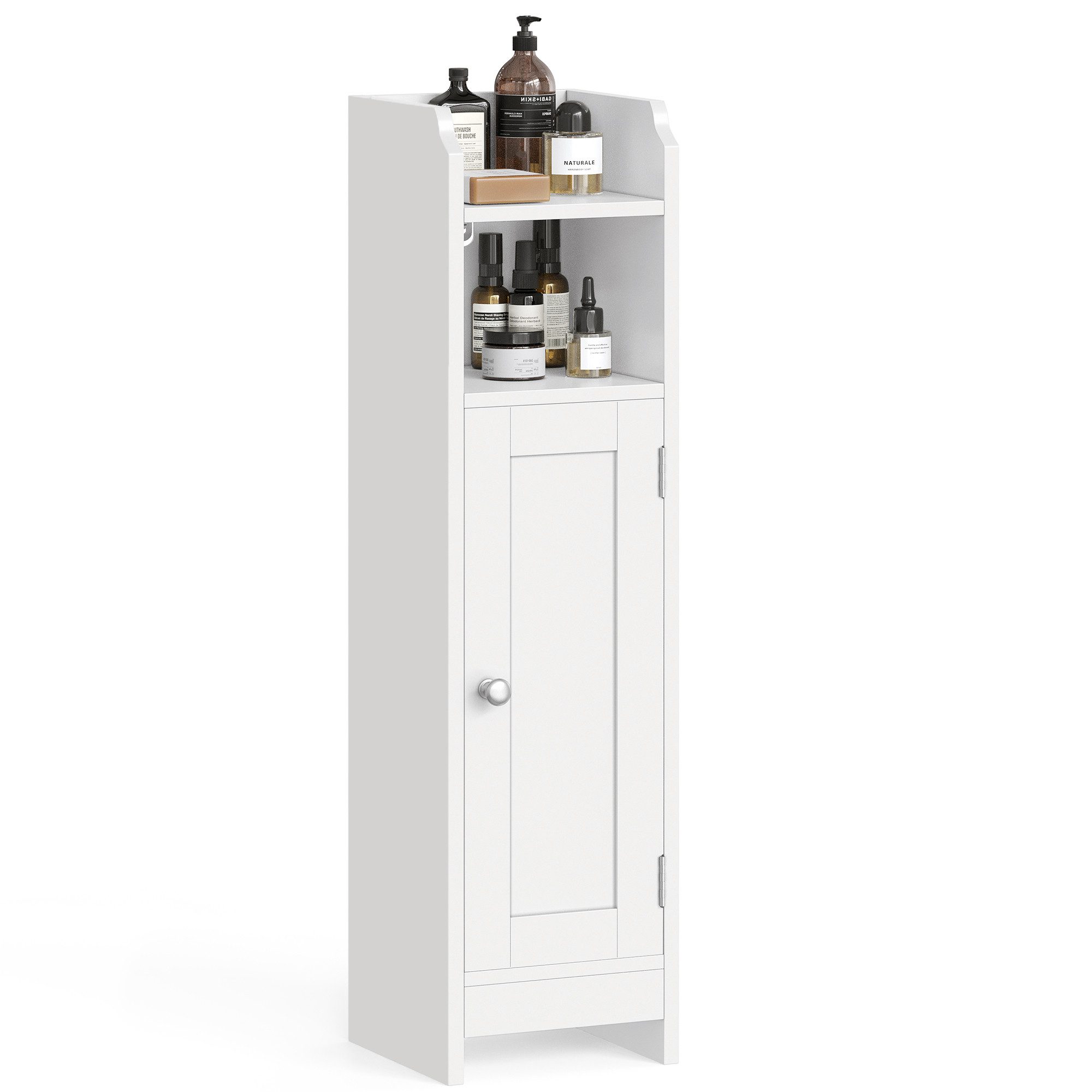 VASAGLE Badkommode Badezimmerschrank Badschrank schmal, stehend, verstellbare Ablagen