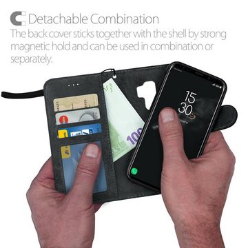 MyGadget Handyhülle Flip Case Klapphülle für Samsung Galaxy S9 Plus, Magnetische Hülle aus Kunstleder Klapphülle Kartenfach Schutzhülle