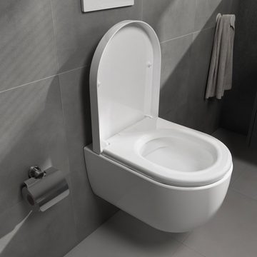 Aqua Bagno Tiefspül-WC »Aqua Bagno ALPHA spülrandloses Design Hänge WC«