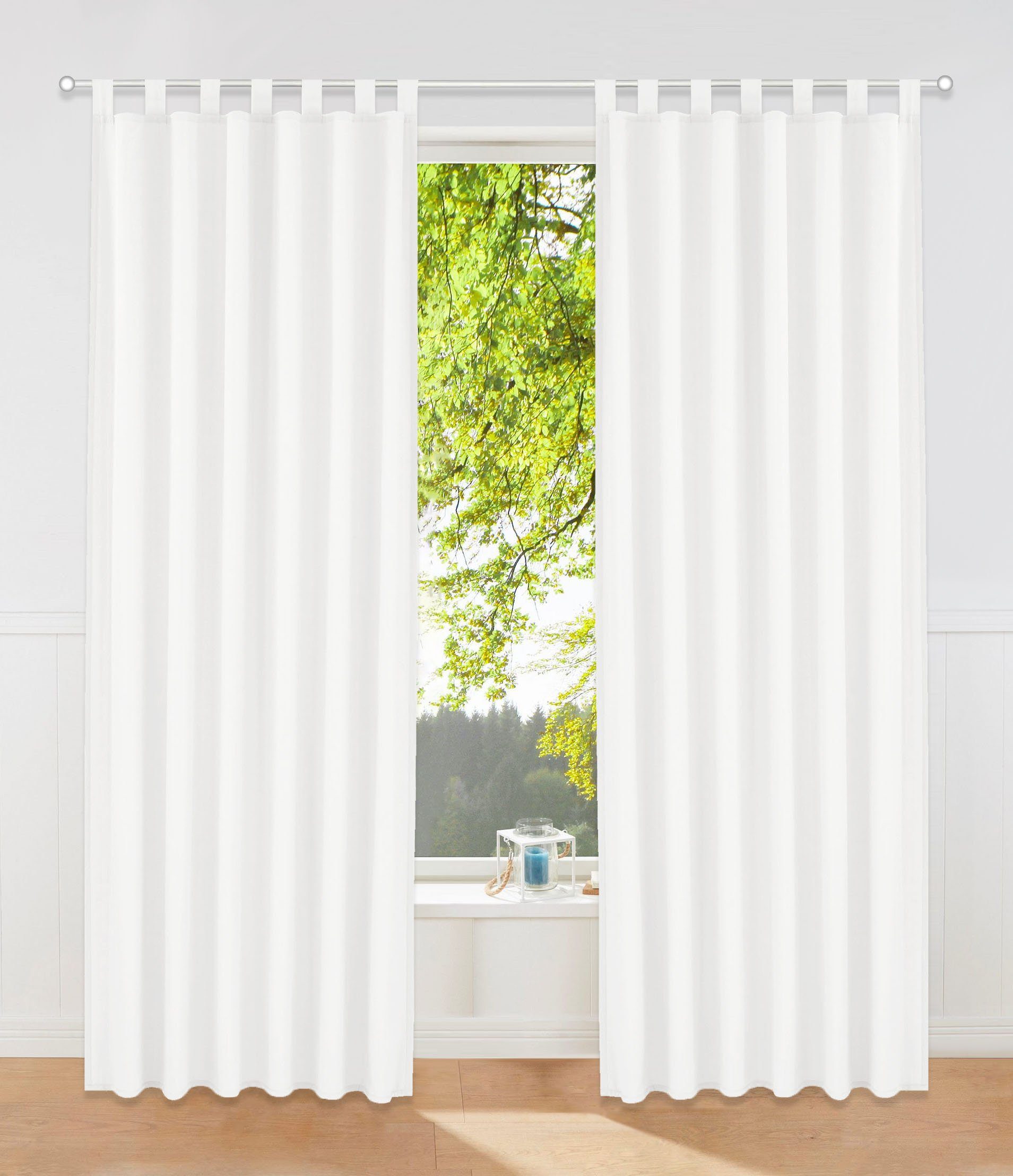 my home Vorhang Raja, Schlaufen (2 St), blickdicht, Polyester, 2er-Set, Bestseller, einfarbig, modern, pflegeleichte Mikrofaser