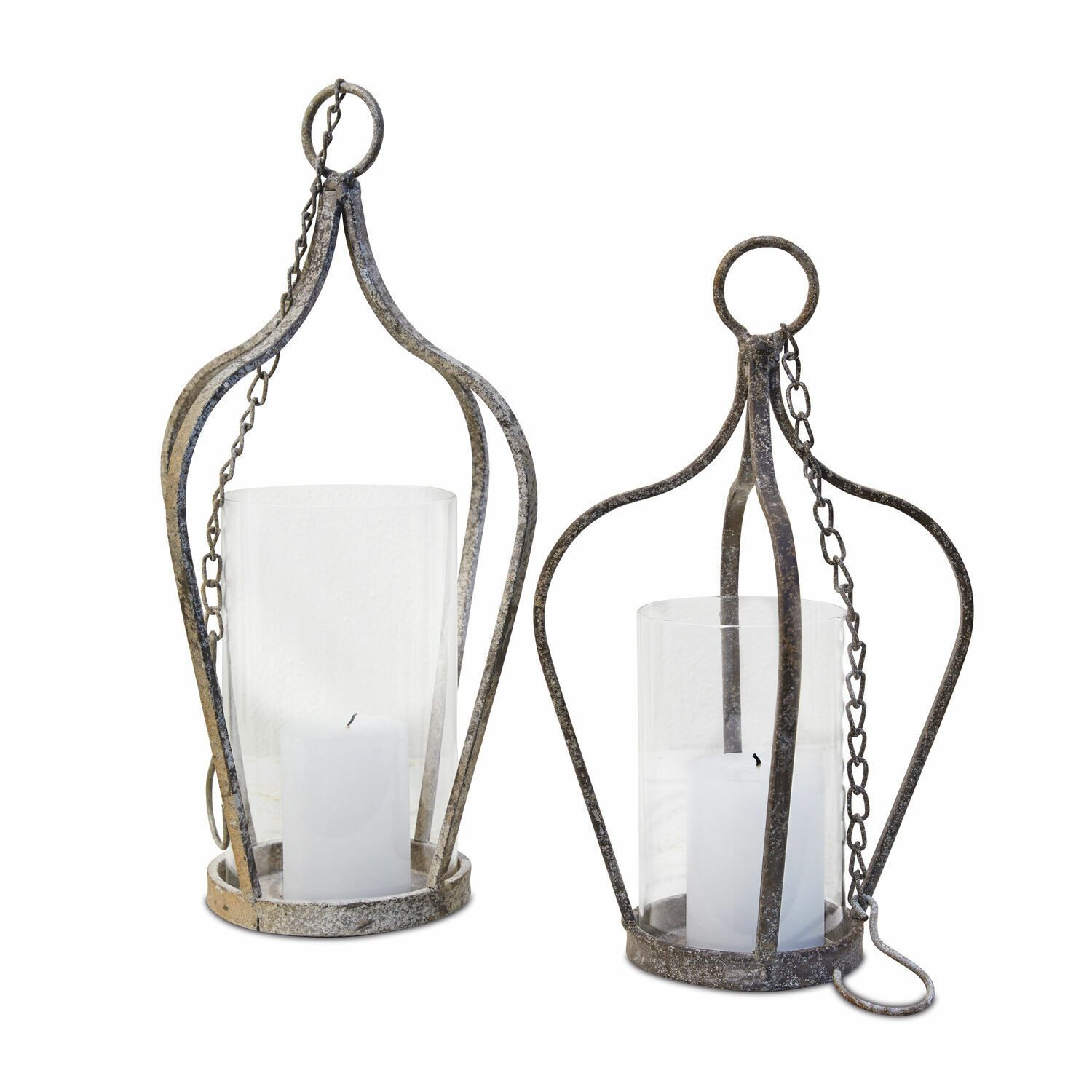 Mirabeau Kerzenlaterne Hängelaterne 2er Set Mikella antikbraun günstig online kaufen