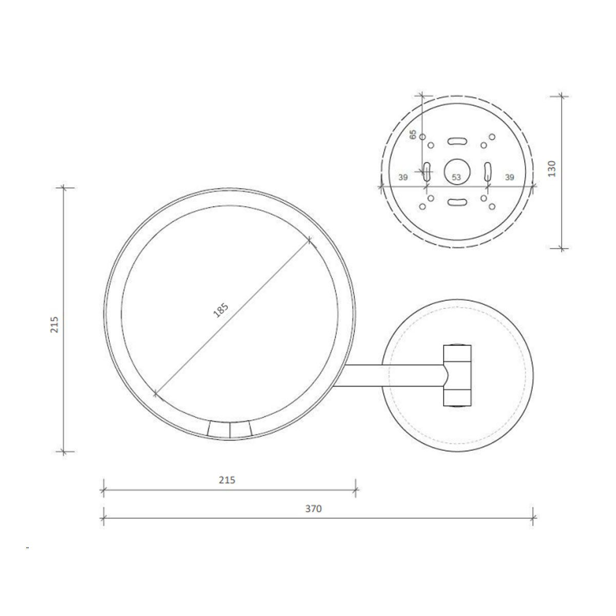 Decor Walther Kosmetikspiegel Just Look Plus WD LED-Schminkspiegel 5x/7x Touchdimmer, Wandspiegel rund