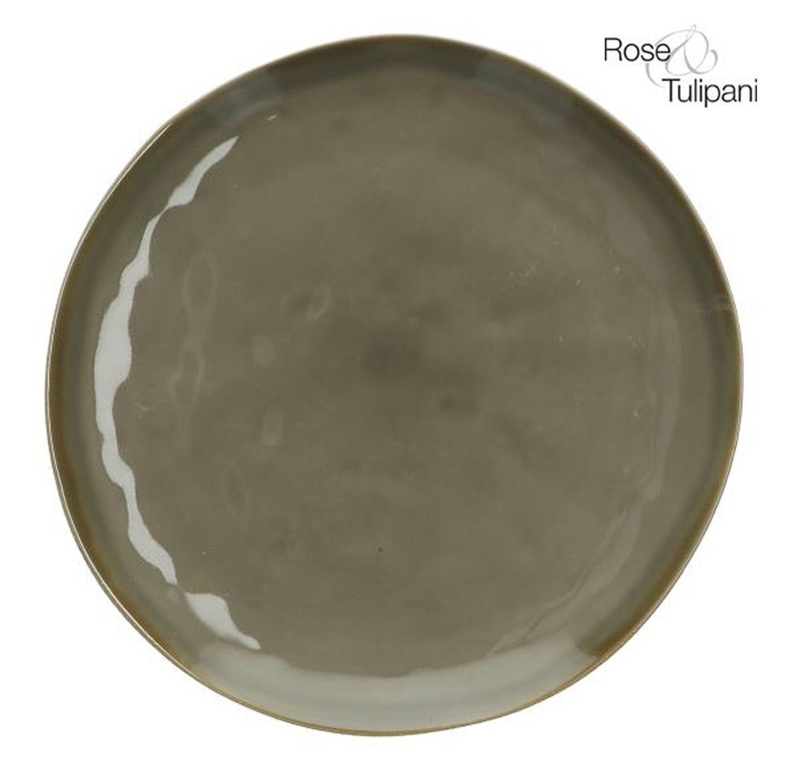 Rose & Tulpani Frühstücksteller Frühstücksteller Teller 20cm Kuchenteller Dessertteller Grigio Tortora, (1 St), Handgefertigt, Spülmaschinenfest, Mikrowellenfest, Backofengeeignet