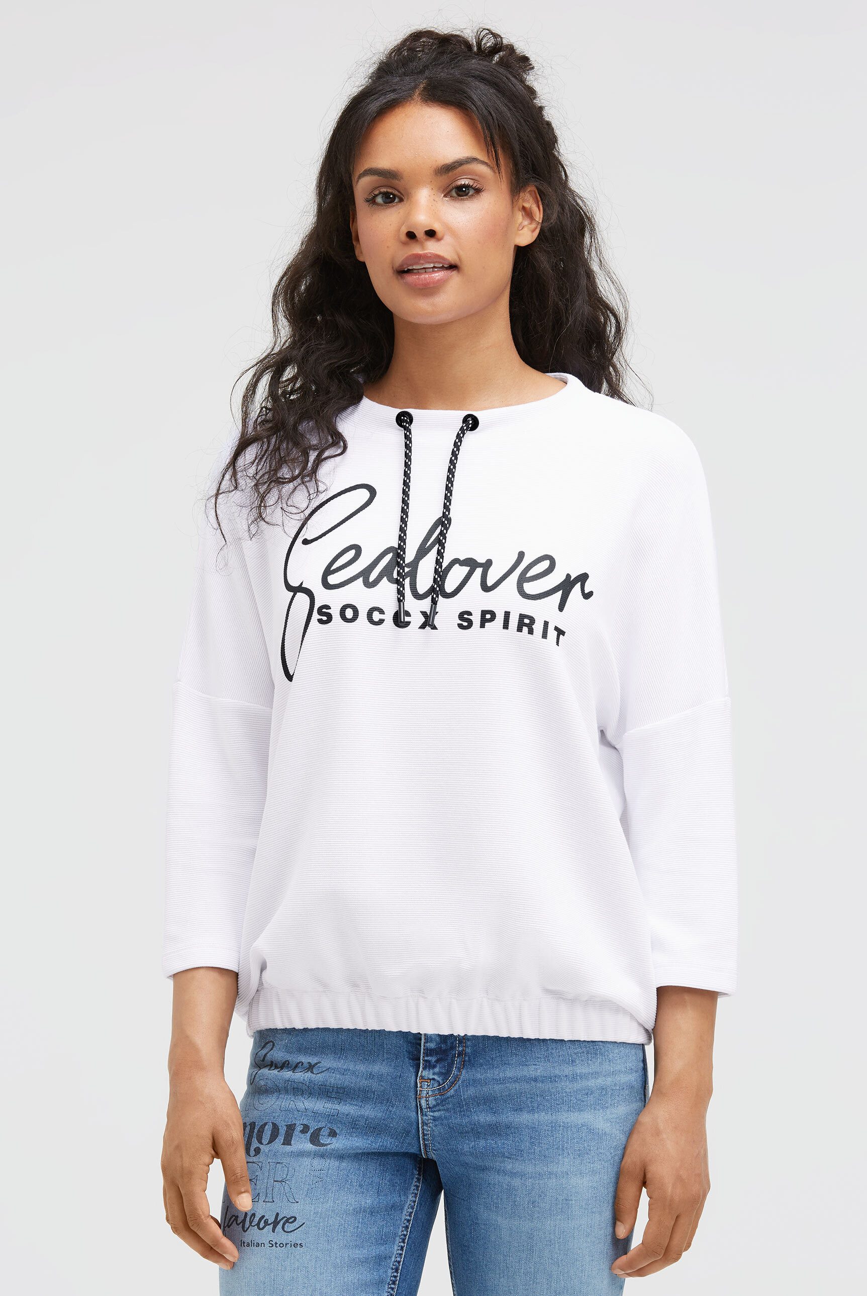 SOCCX Sweater mit Gummizug im Saum