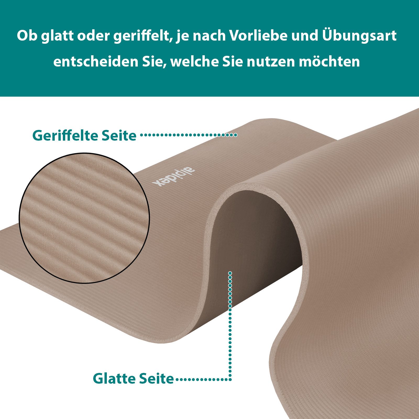 ALPIDEX Yogamatte ALPIDEX Yogamatte 183 x 60 x 0.8 cm – Bild 3 von 5