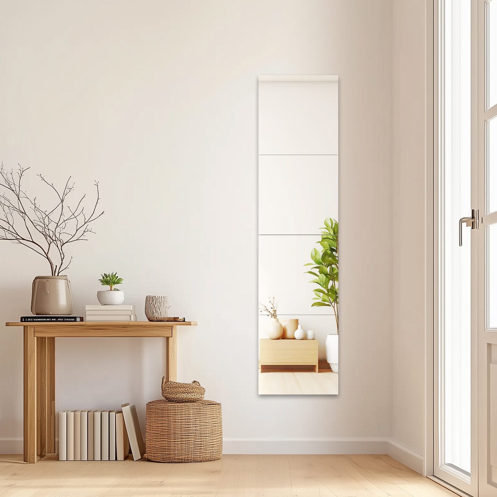 Youyijia Wandsticker Spiegelfliesen Selbstklebender Glasspiegelfliese Wandspiegel