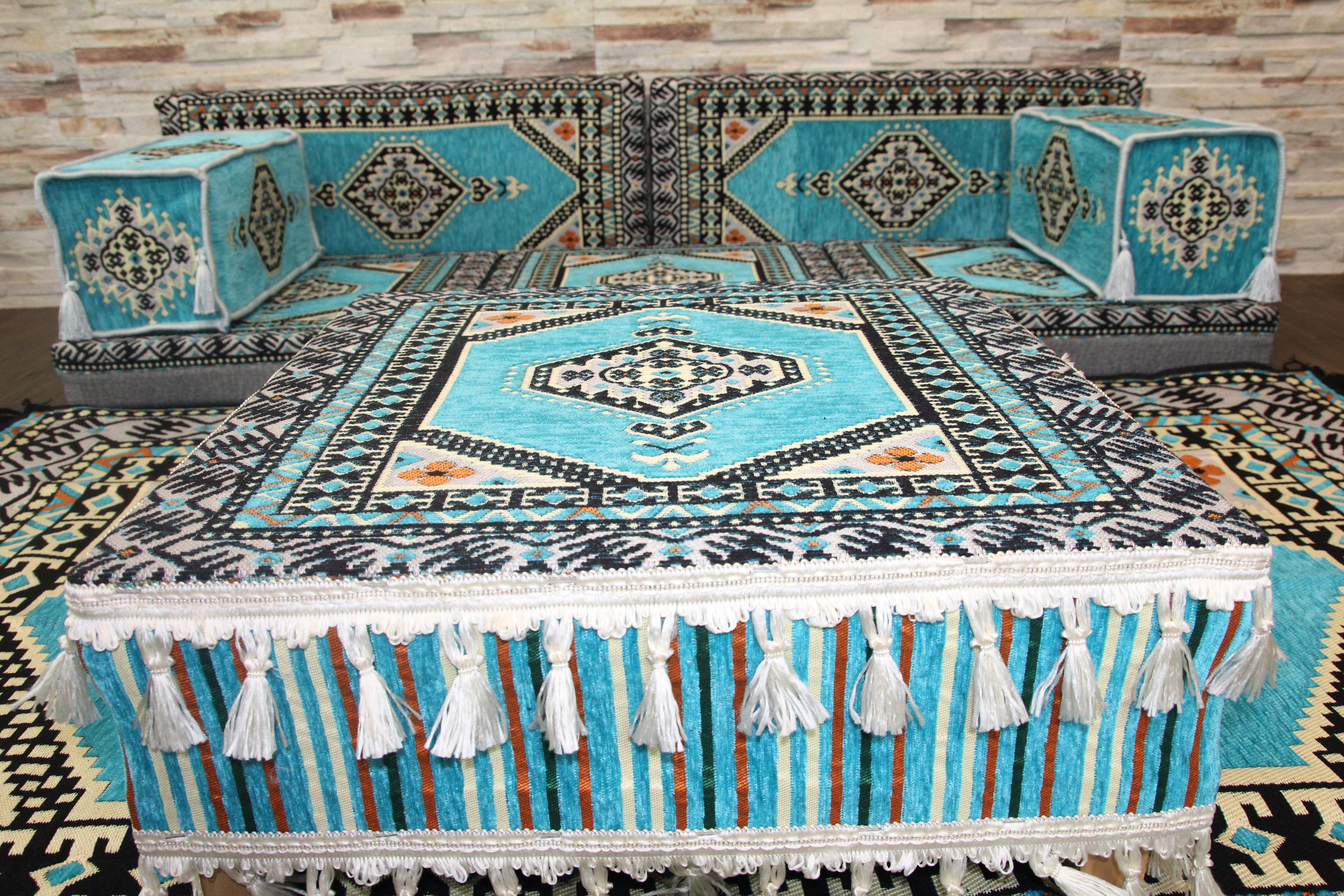 CaddeBuy Sofa Orientalisches Kissenset 9-teilig – Sitzkissen für Orient-Sitzecke, 9 Teile