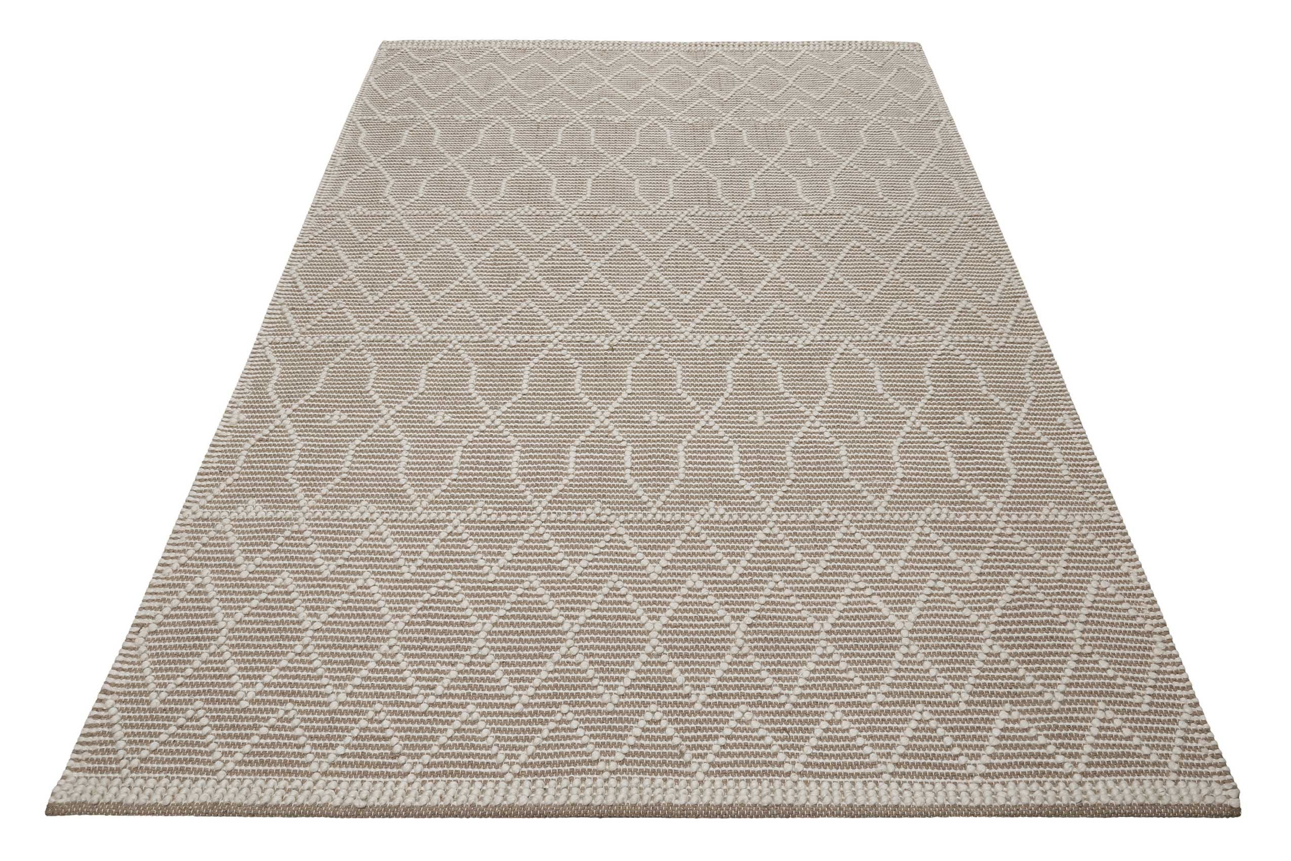 Esprit Teppich Ana, rechteckig, Höhe: 8 mm, Wollteppich, handgewebt, kurzflor, natürlich, geometrisch, schlicht