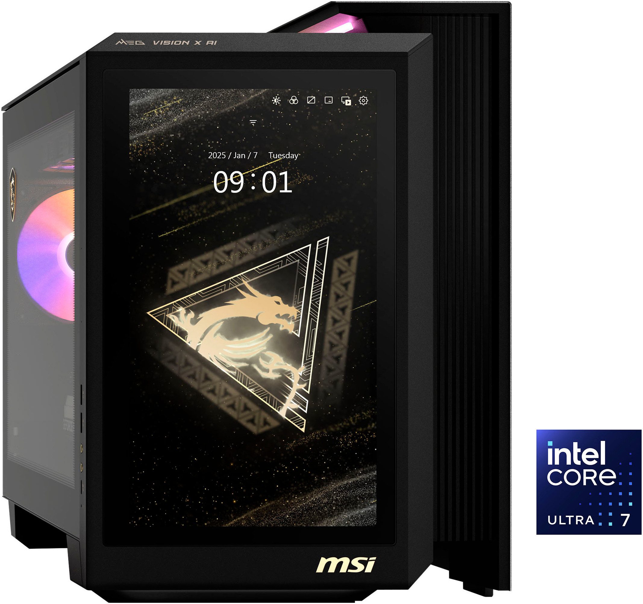 MSI MEG Vision X AI 2NVV7-008DE Gaming-PC (Intel Core Ultra 7 265K, GeForce RTX 5080, 32 GB RAM, 2000 GB SSD, Wasserkuhlung)
