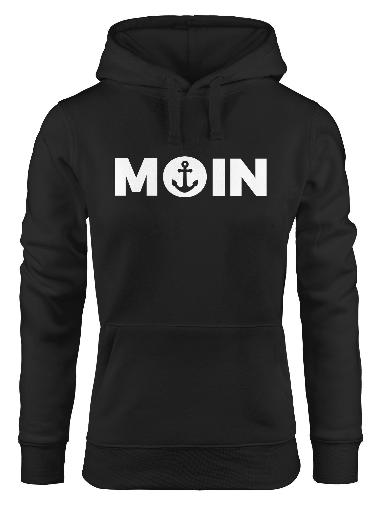 MoonWorks Hoodie Trend Kapuzen-Pullover Damen Moin mit Anker Hoodie Moonworks® schwarz
