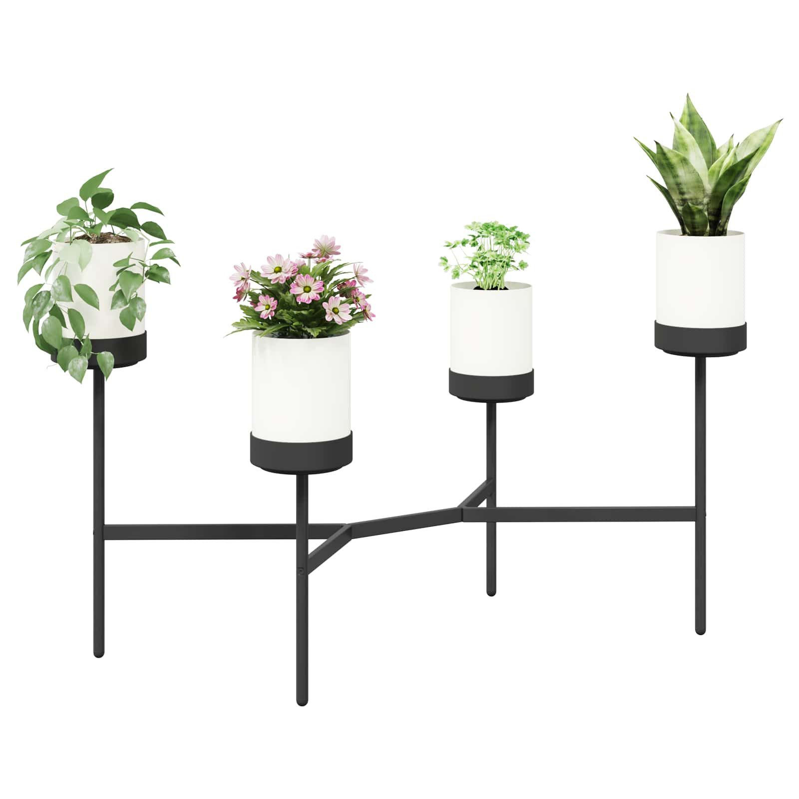 vidaXL Terrassendielen Blumenständer Weiß 125 x 55 x 81 cm PP und Stahl, BxL: je 55x125 cm, (1-St)