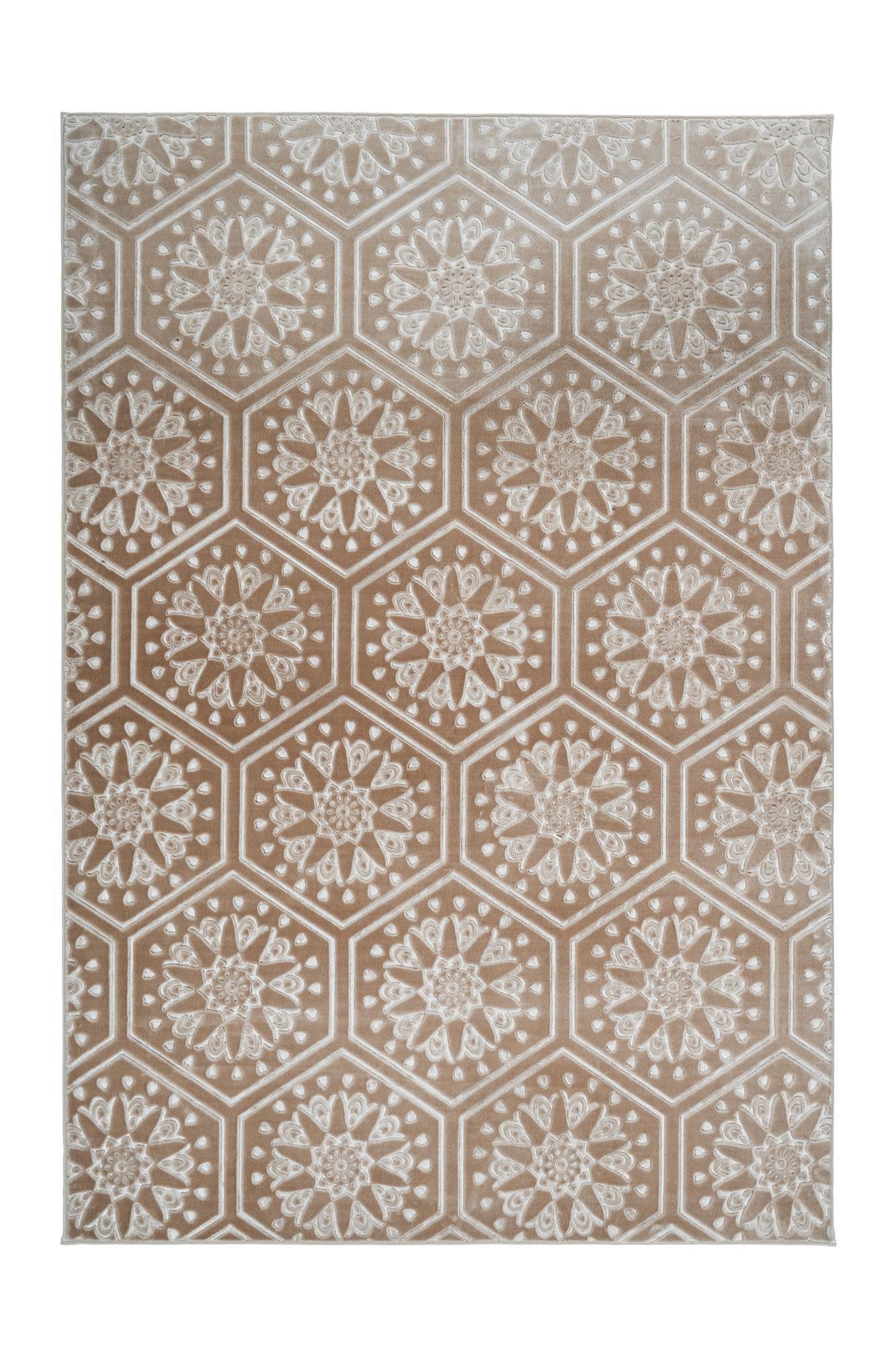 Qiyano Teppich Kurzflorteppich Mohala 100 Taupe günstig online kaufen
