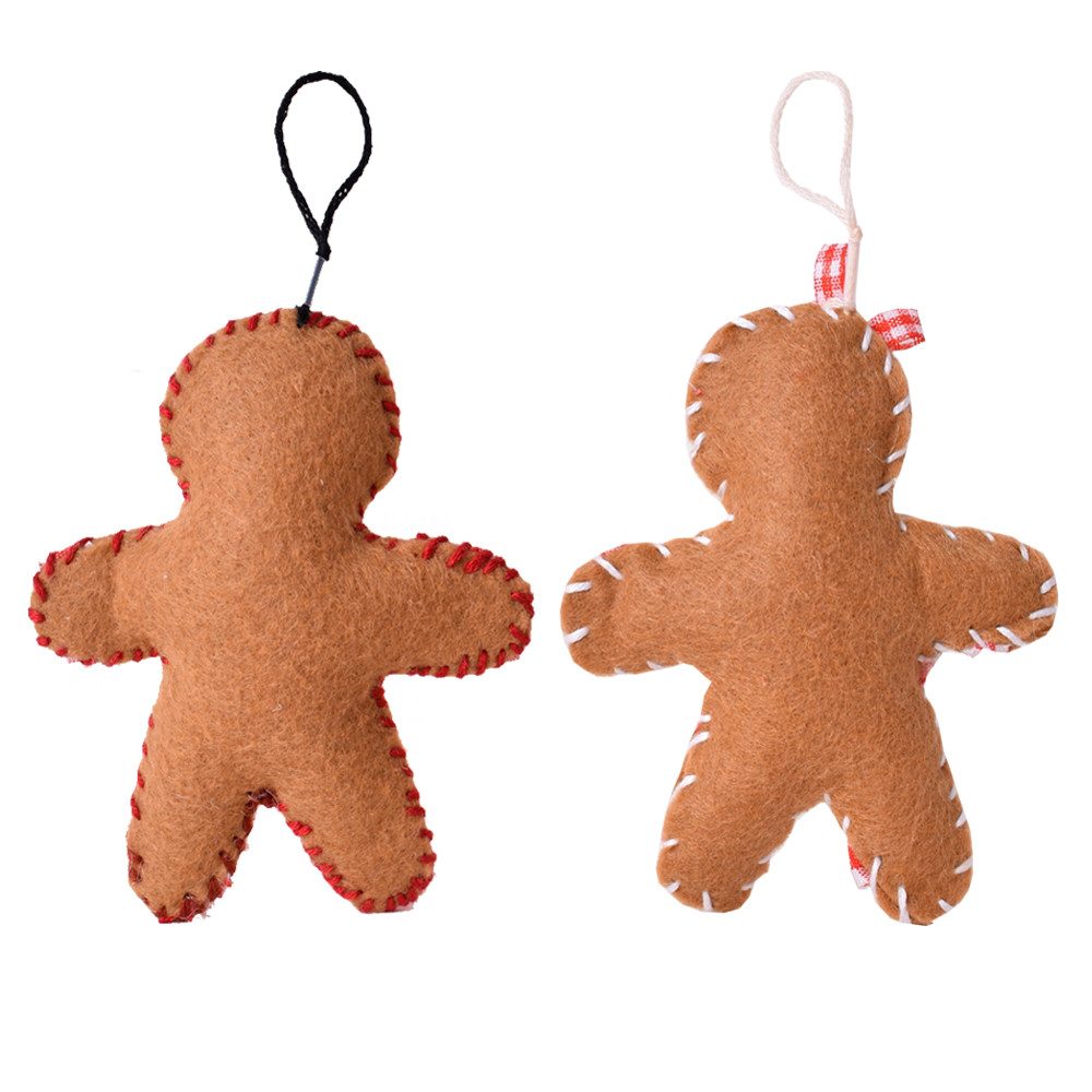 TE-DecoArt Dekofigur 6 Stück DIY Lebkuchenmännchen Nähset Filz Bastelset (3 St., einzeln verpackt), Kinder Bastelset – Bild 4 von 5