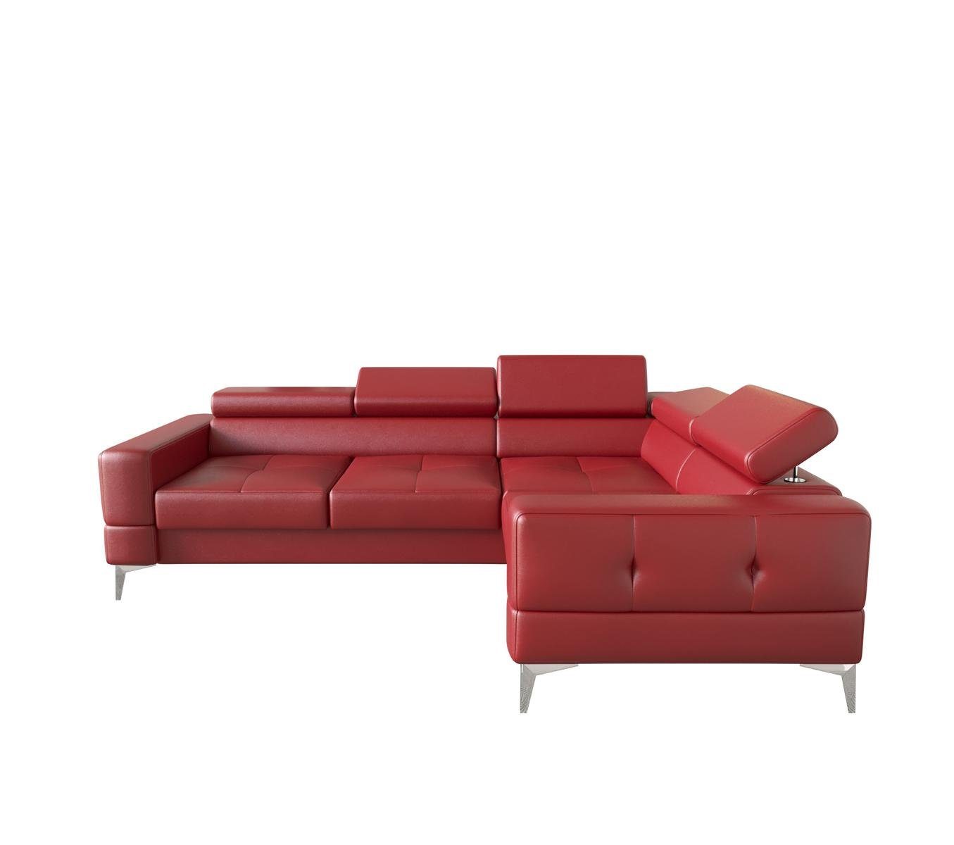 JVmoebel Ecksofa Multifunktion Sofa Couch Eckpolsterung Wohnzimmer L-Form, Made in Europe Rot