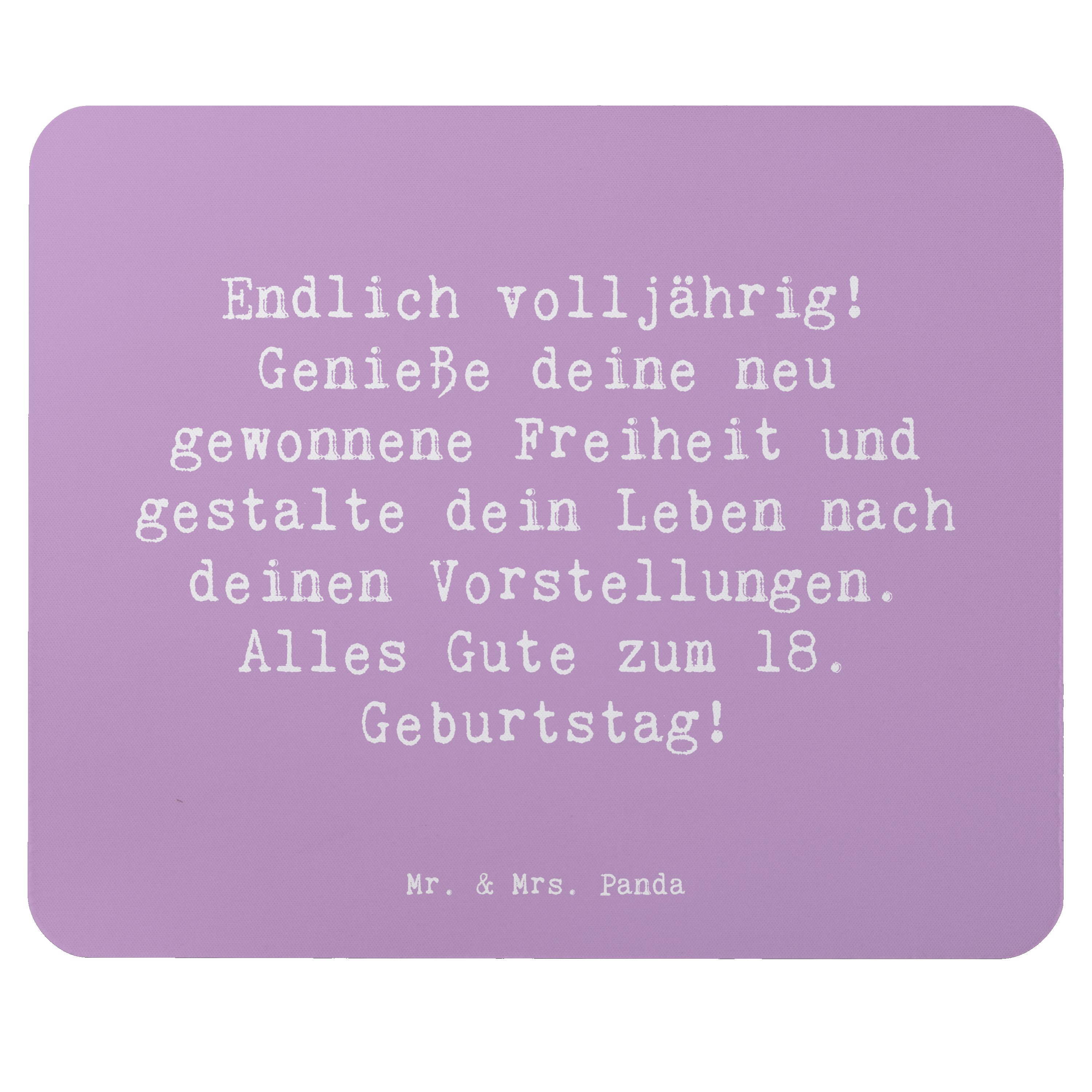 Mauspad Spruch 18. Geburtstag Freiheit - Lavendeltraum - Geschenk, Arbeitszim