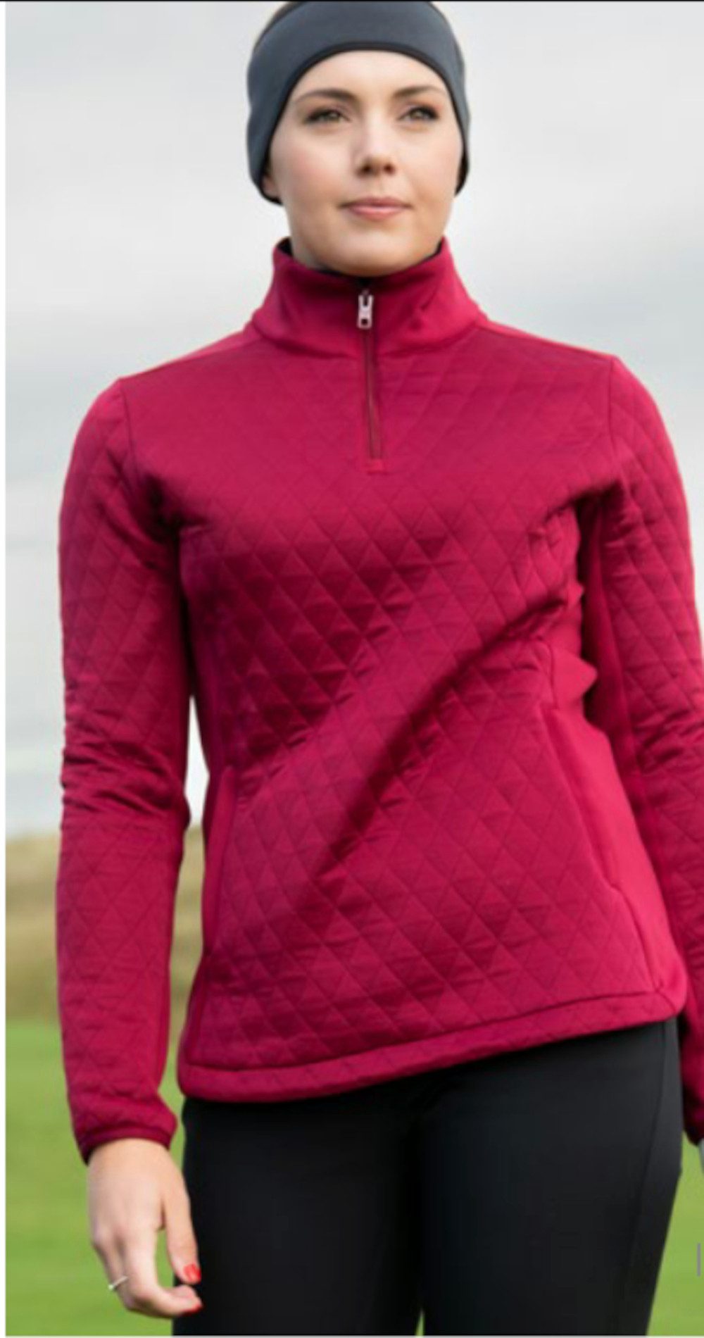 Callaway Longsweatshirt Callaway Golf Layer Quilted Fleece Weinrot Damen