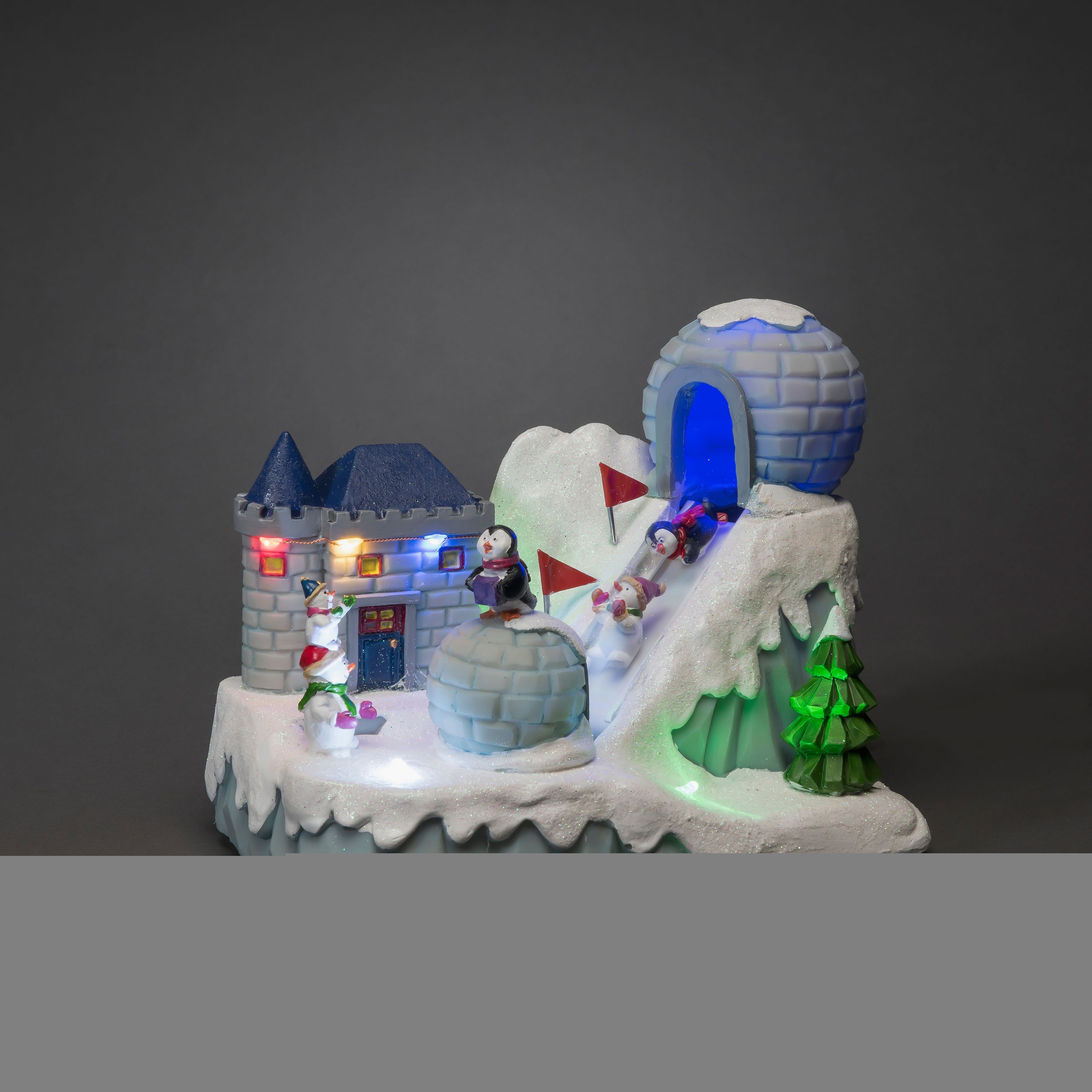 KONSTSMIDE Weihnachtsfigur Weihnachtsdeko (1 St), Musik mit Skipiste LED