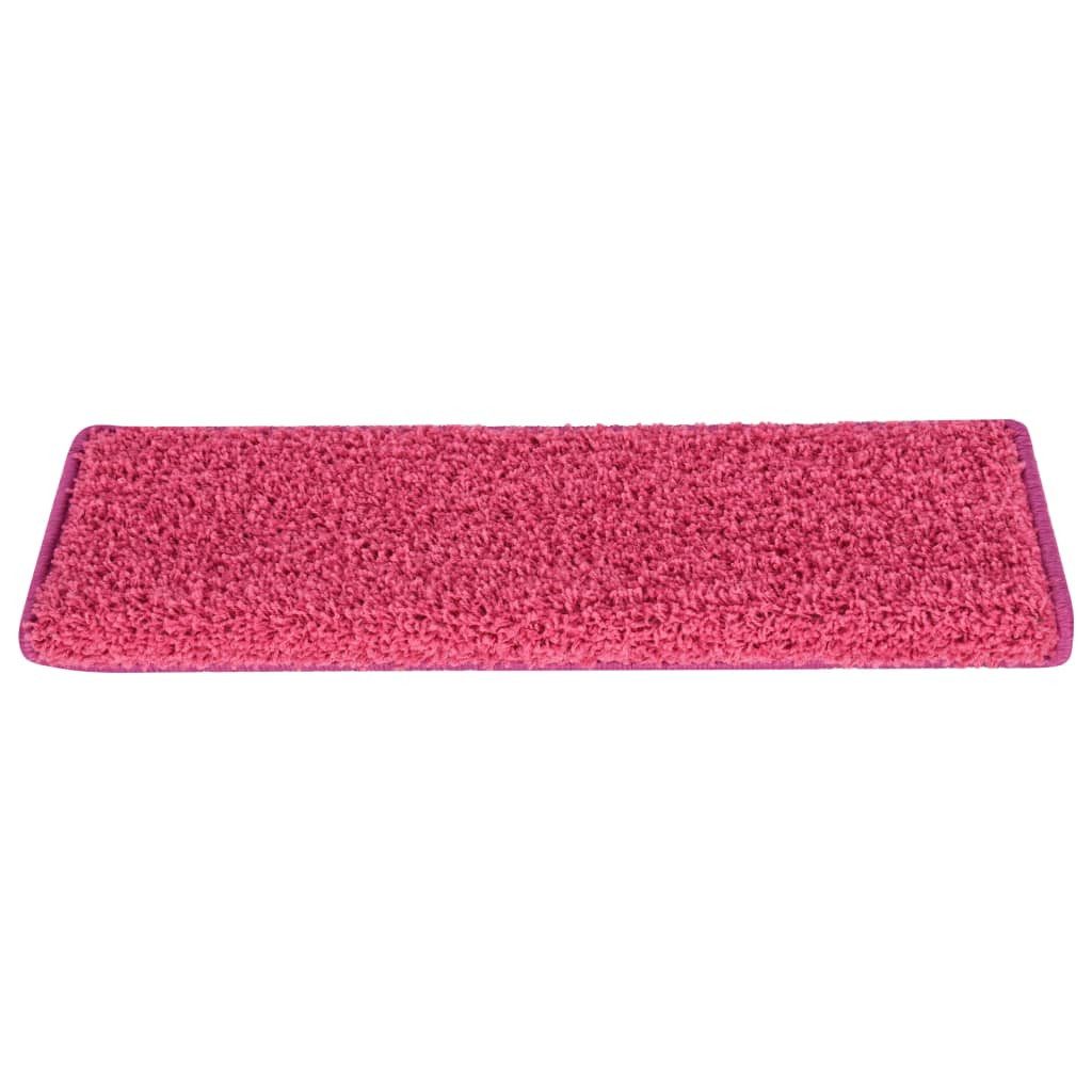 vidaXL Stufenmatte 15 Stück Stufenmatten 15 Stk 65x25 cm Rosa Stufenteppich