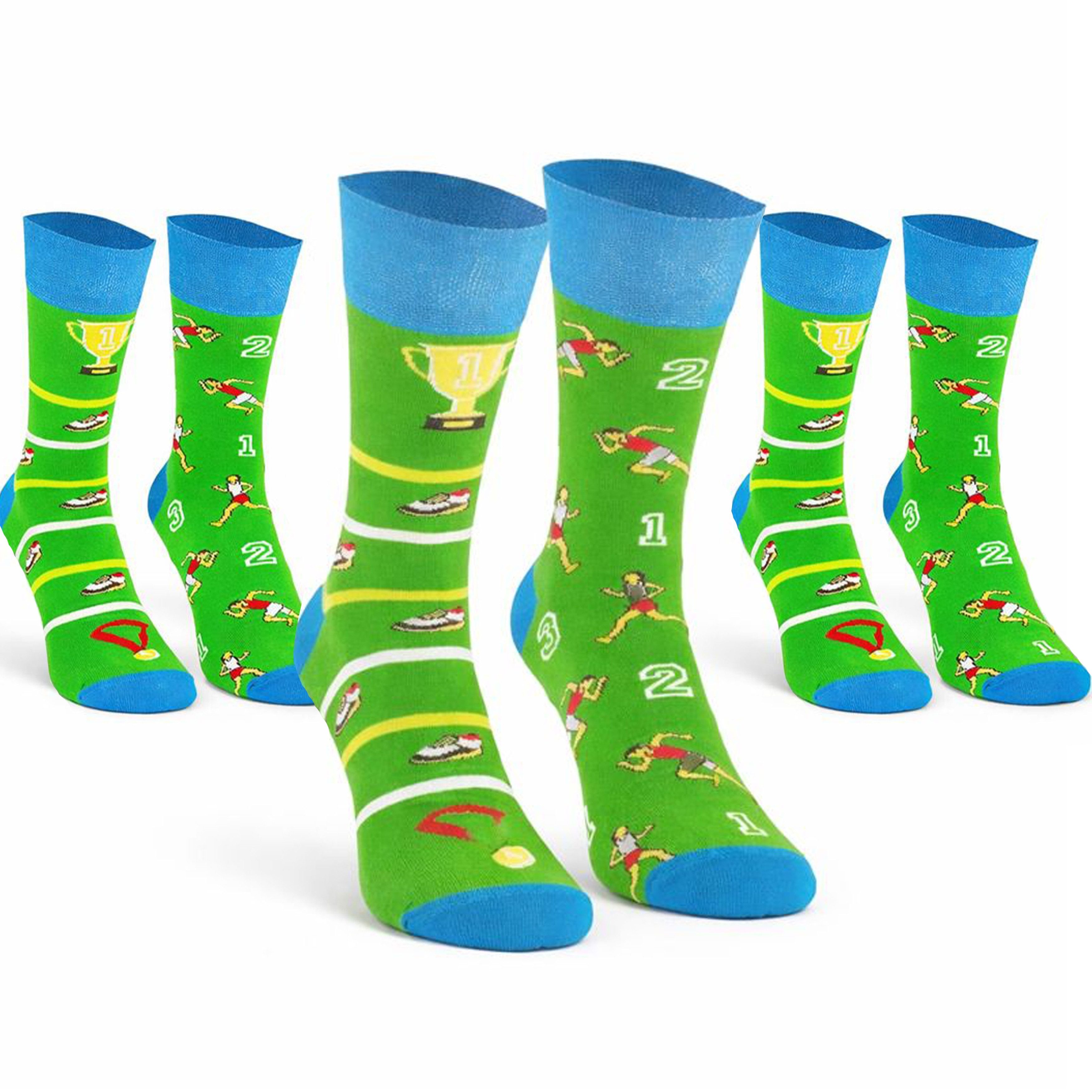 COMODO TECHNICAL SOCKS Freizeitsocken Fun Socken 3er Set Bunte lustige Designsocken Laufen Bewegungsfreundlich, angenehm leicht, passend für aktive Routinen