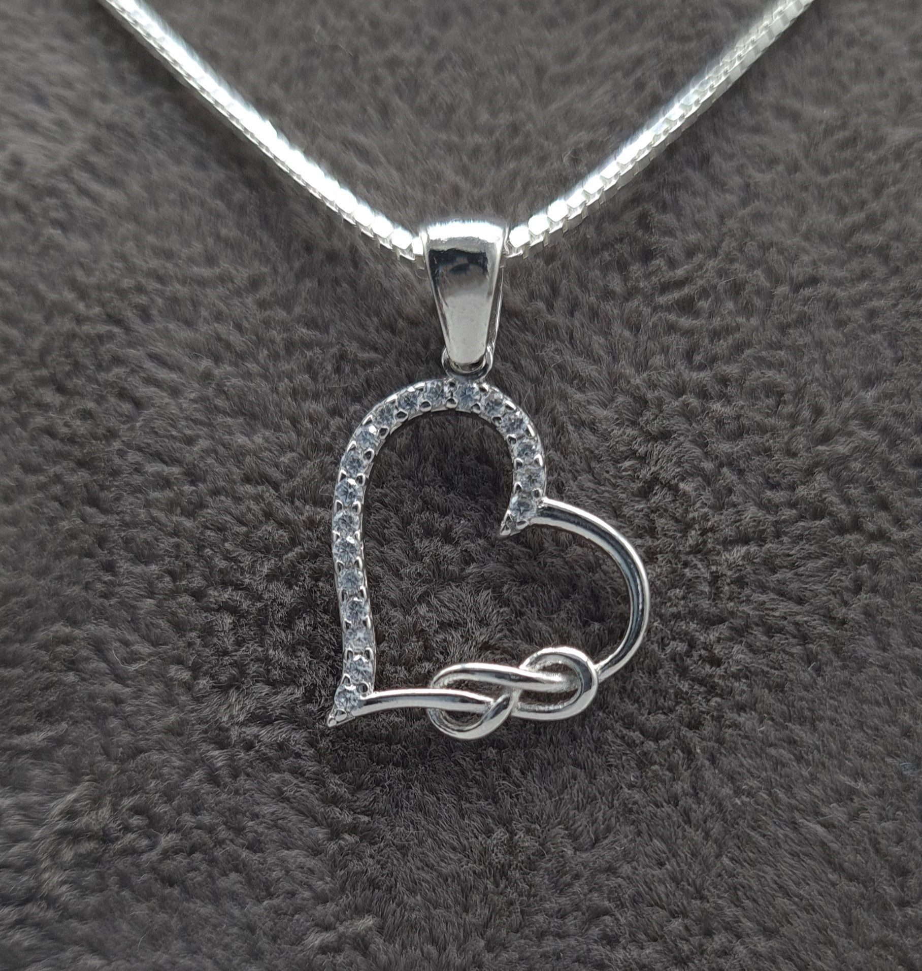 NAHLE Kette mit Anhänger Silberkette Herz Unendlichkeit Infinity Halskette, günstig online kaufen