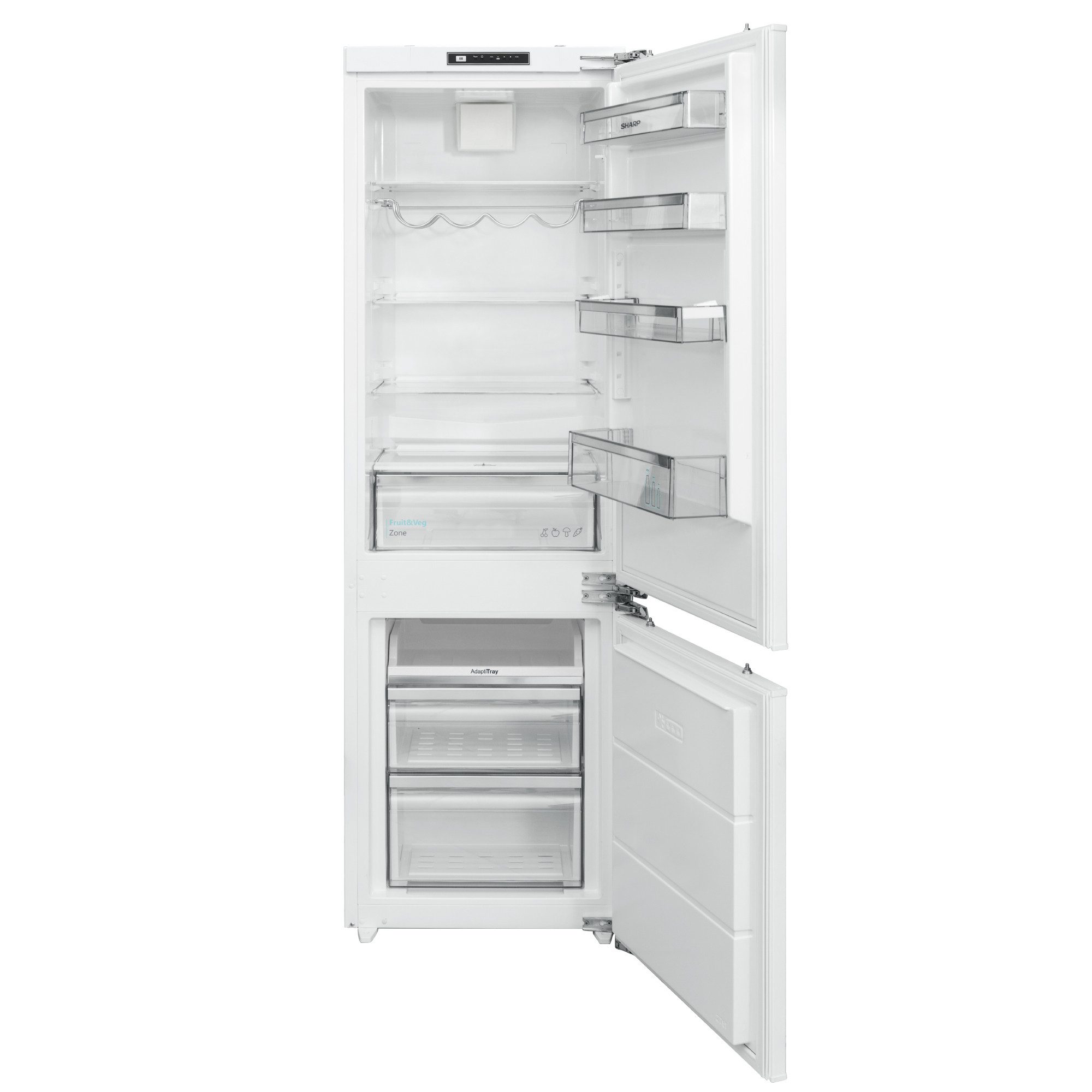 Sharp Kühl-/Gefrierkombination SJ-BD237E00X-EU, 177 cm hoch, 54 cm breit, Einbaugerät, AdaptiFresh-Schubfach, AdaptiLift, LED-Innenbeleuchtung