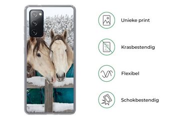 MuchoWow Handyhülle Pferde - Decke - Schnee, Phone Case, Handyhülle Samsung Galaxy S20 FE, Silikon, Schutzhülle
