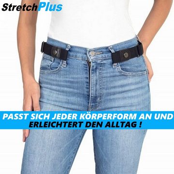 MAVURA Taillengürtel StretchPlus Super Elastischer Gürtel Ohne Schnalle Schnallenfreier Stretch Gürtel Damen Herren Dehnbar Unsichtbar