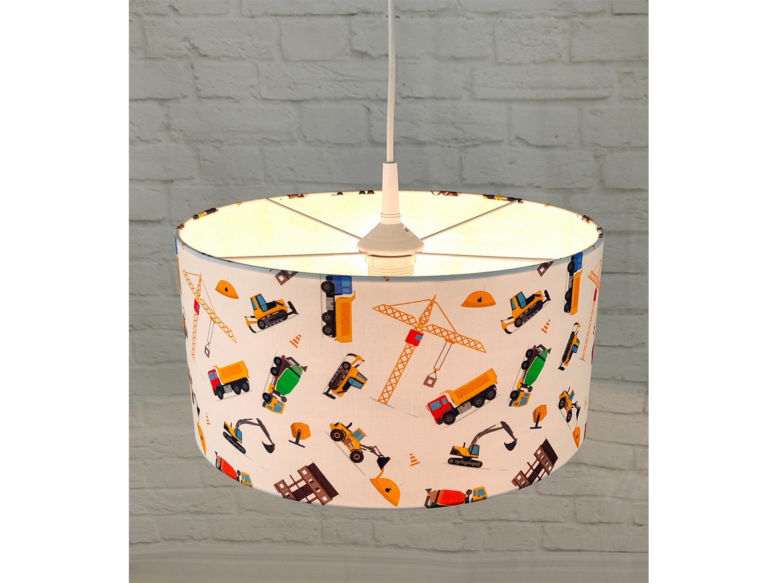 niermann LED Pendelleuchte, Dimmfunktion, LED wechselbar, Über Schalter in 3 Stufen dimmbar, Warmweiß, Coole Hänge-Lampe Baustelle ein-flammig für Junge & Mädchen, Ø 35cm