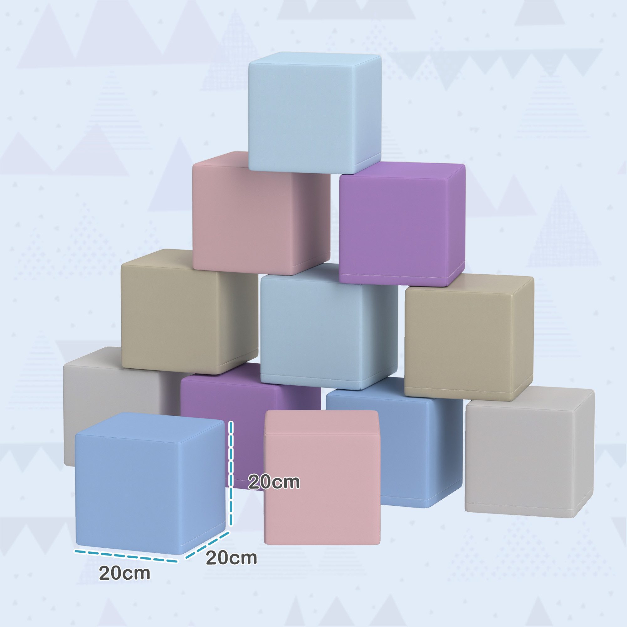 HOMCOM Softbausteine Riesenbausteine Bausteinset Rot+Gelb Spielbausteine, (Bauspielzeug, 12 St., Schaumstoff Bausteine), Schaumstoffblöcke für 1-3 Jahre alt Kinder