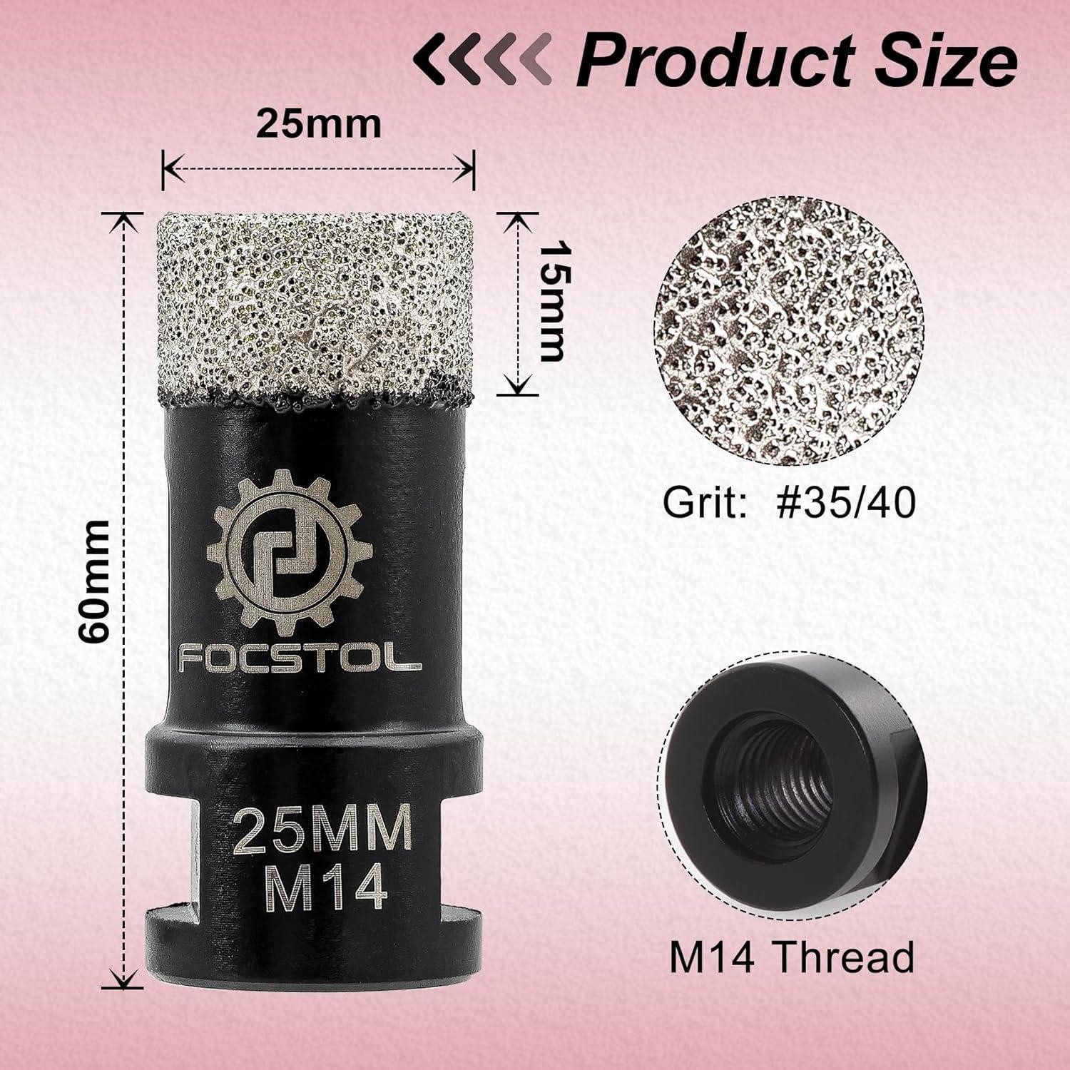 LuxusKollektion Fliesenbohrer Fliesenbohrer Diamant Keramik Marmor Granit M14 Gewinde 25mm