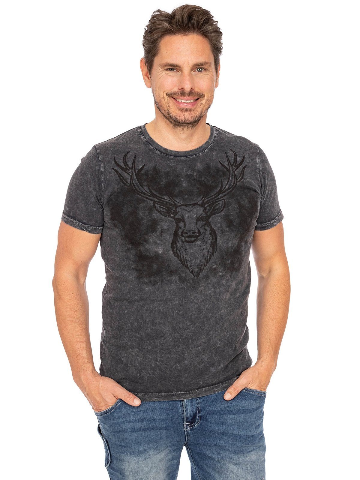 Almsach Trachtenshirt CO T-Shirt schwarz 2511