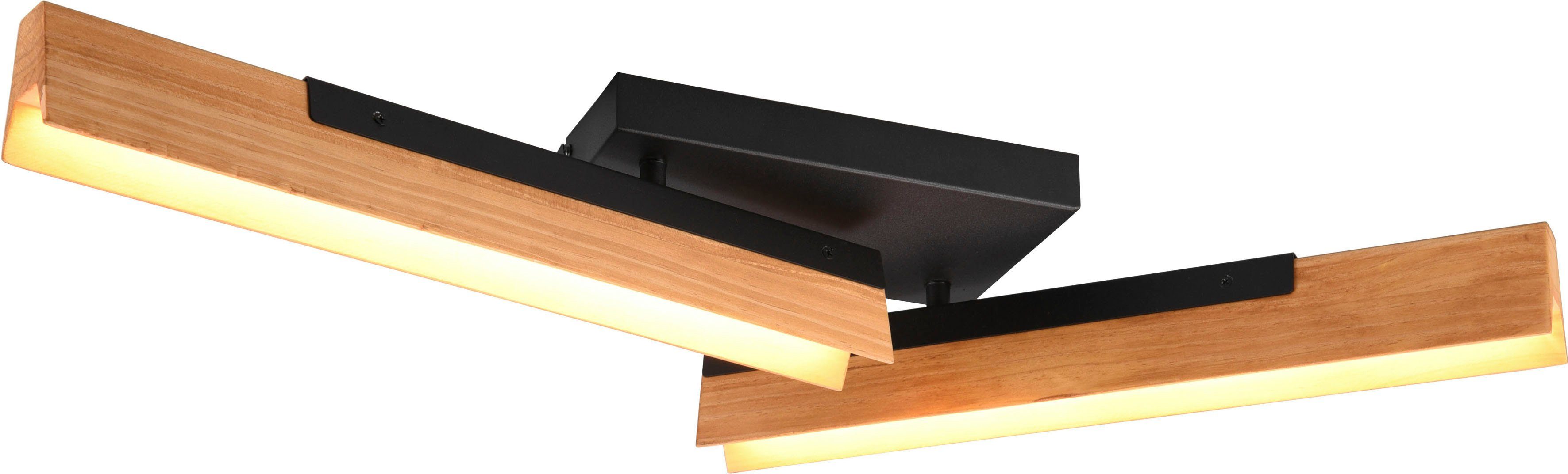 LED 3 Holz LED + Dimmfunktion, Deckenlampe TRIO integriert, warmweiß Leuchten fest LED Kerala, Metall, Deckenleuchte aus Dimmstufen, schwenkbar, mehrere Helligkeitsstufen, Warmweiß,