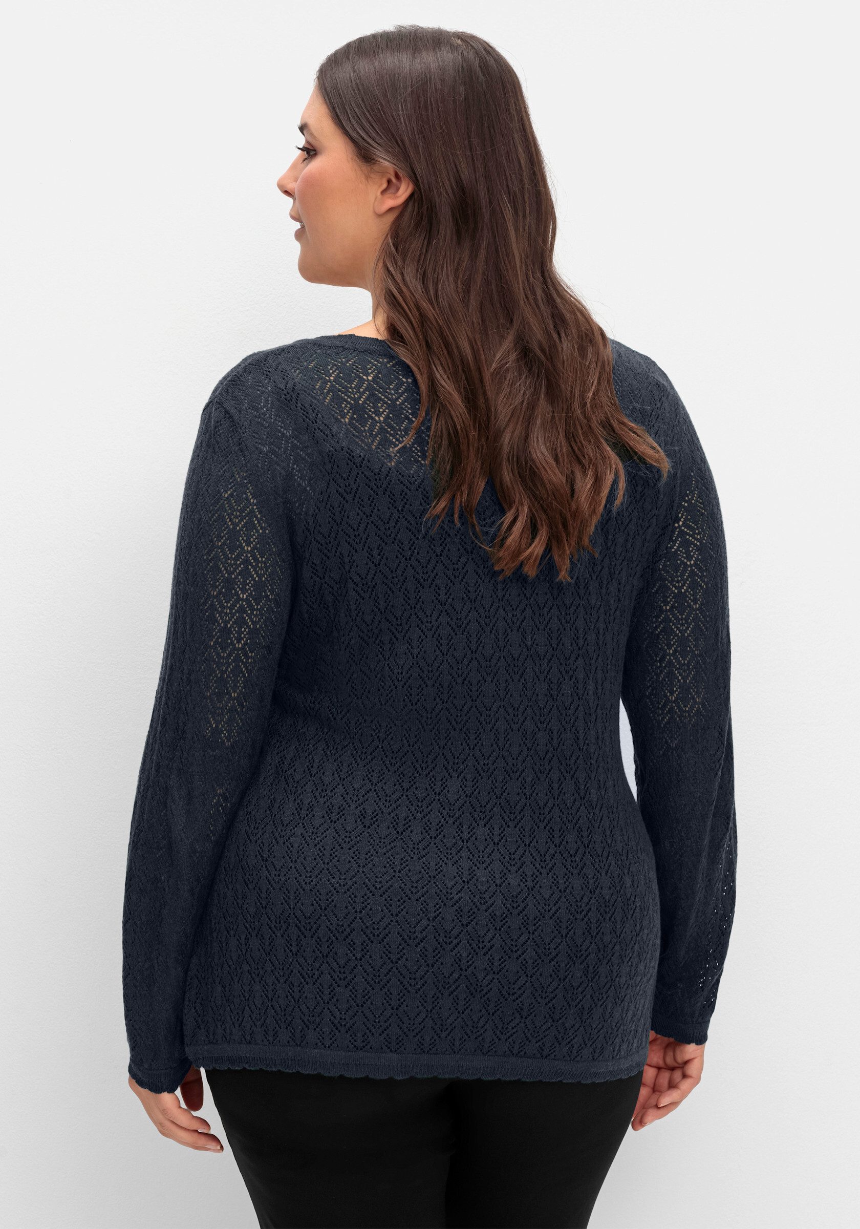 Sheego Strickpullover Ajourpullover günstig online kaufen
