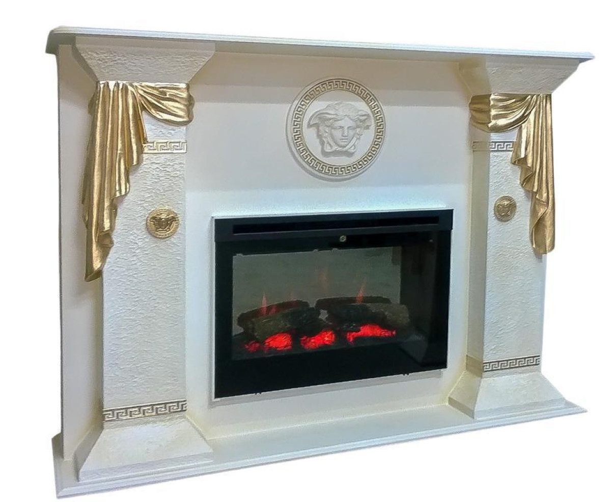 Antikes Wohndesign Dekokamin ANTIKES WOHNDESIGN Elektrokamin mit Fernbedienung H: 112 cm B: 140 cm, Handbemalt