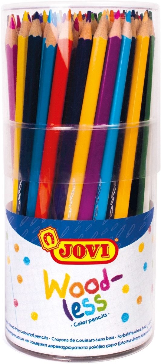 Jovi Buntstift Buntstifte Woodless VE=84 Stück farbig sortiert Runddose