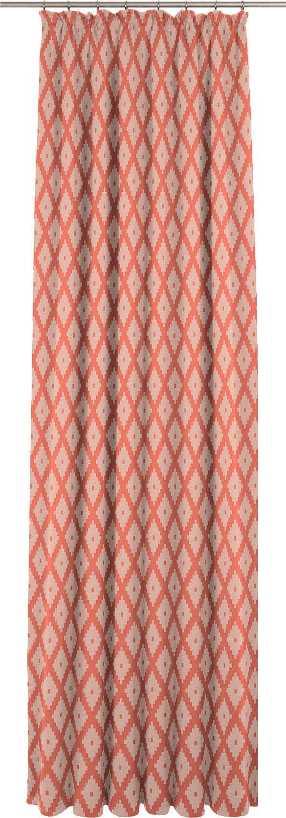 Vorhang Maroccan Shiraz Light, Kräuselband orange Jacquard (1 Adam, St), blickdicht