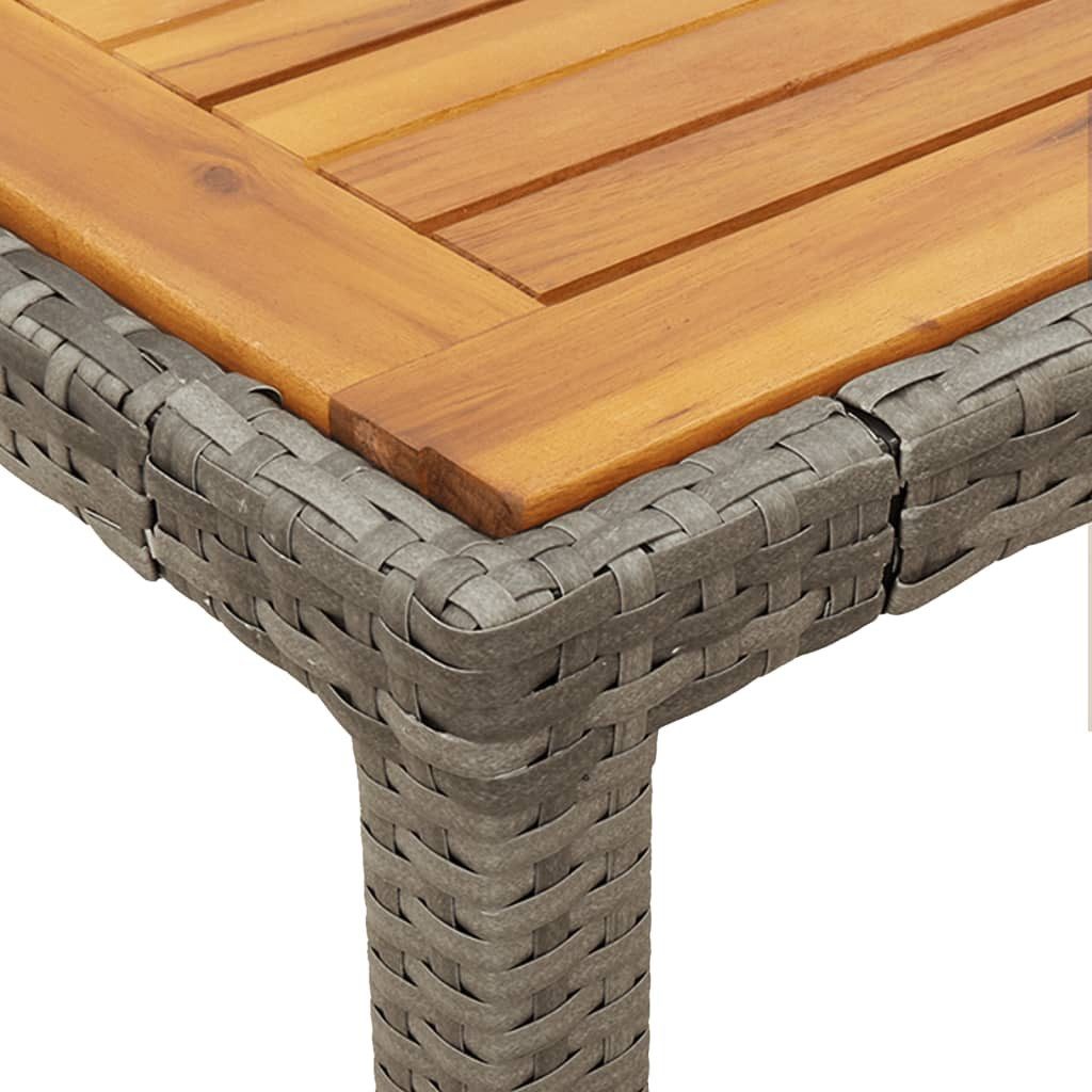 vidaXL Garten-Essgruppe 7-tlg. Garten-Essgruppe mit Kissen Grau Poly Rattan, (6-tlg)