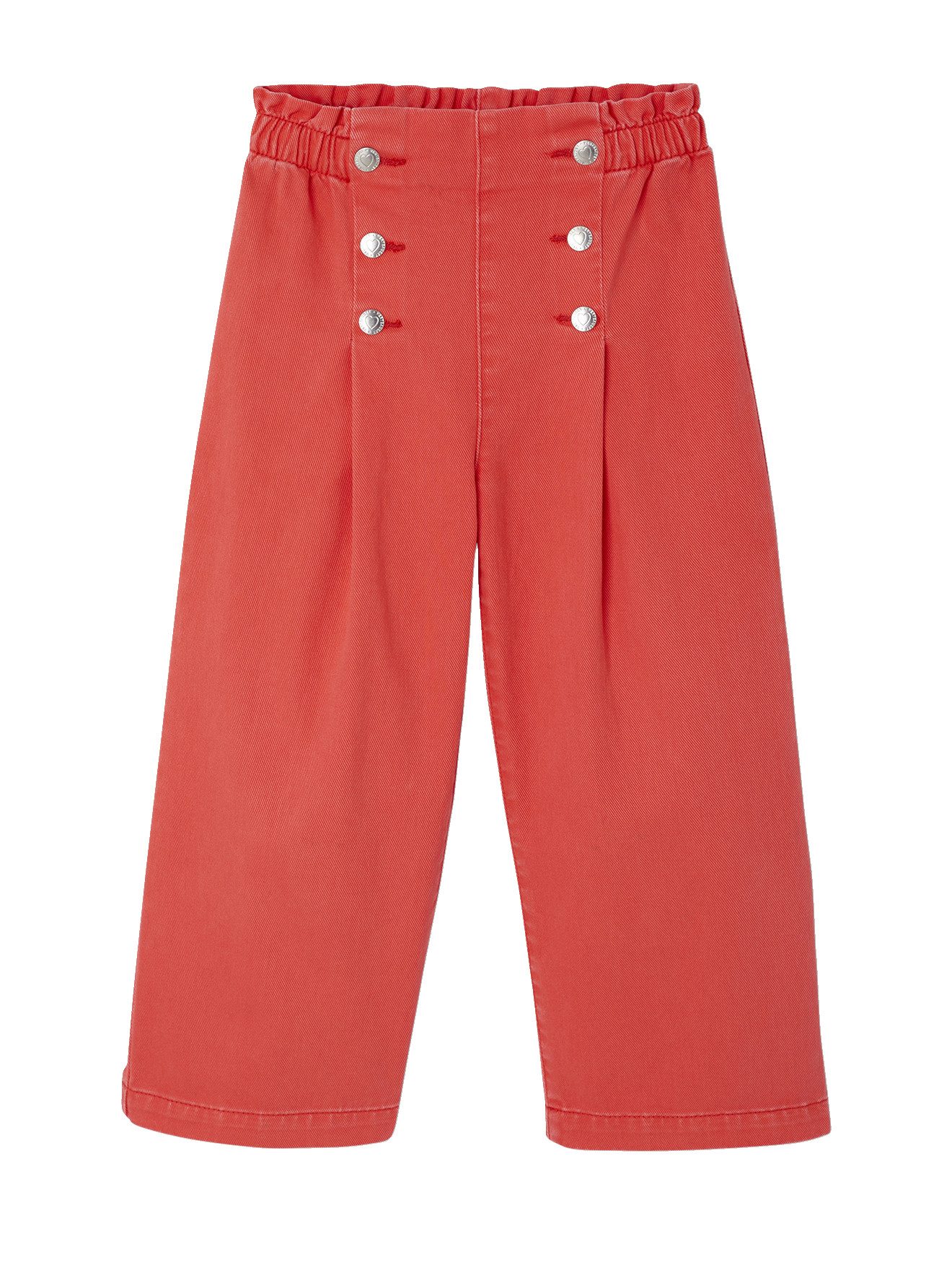 vertbaudet Cargohose Weite Mädchen Hose Zierknoepfe mit Herzpraegung, Matronsen-Look