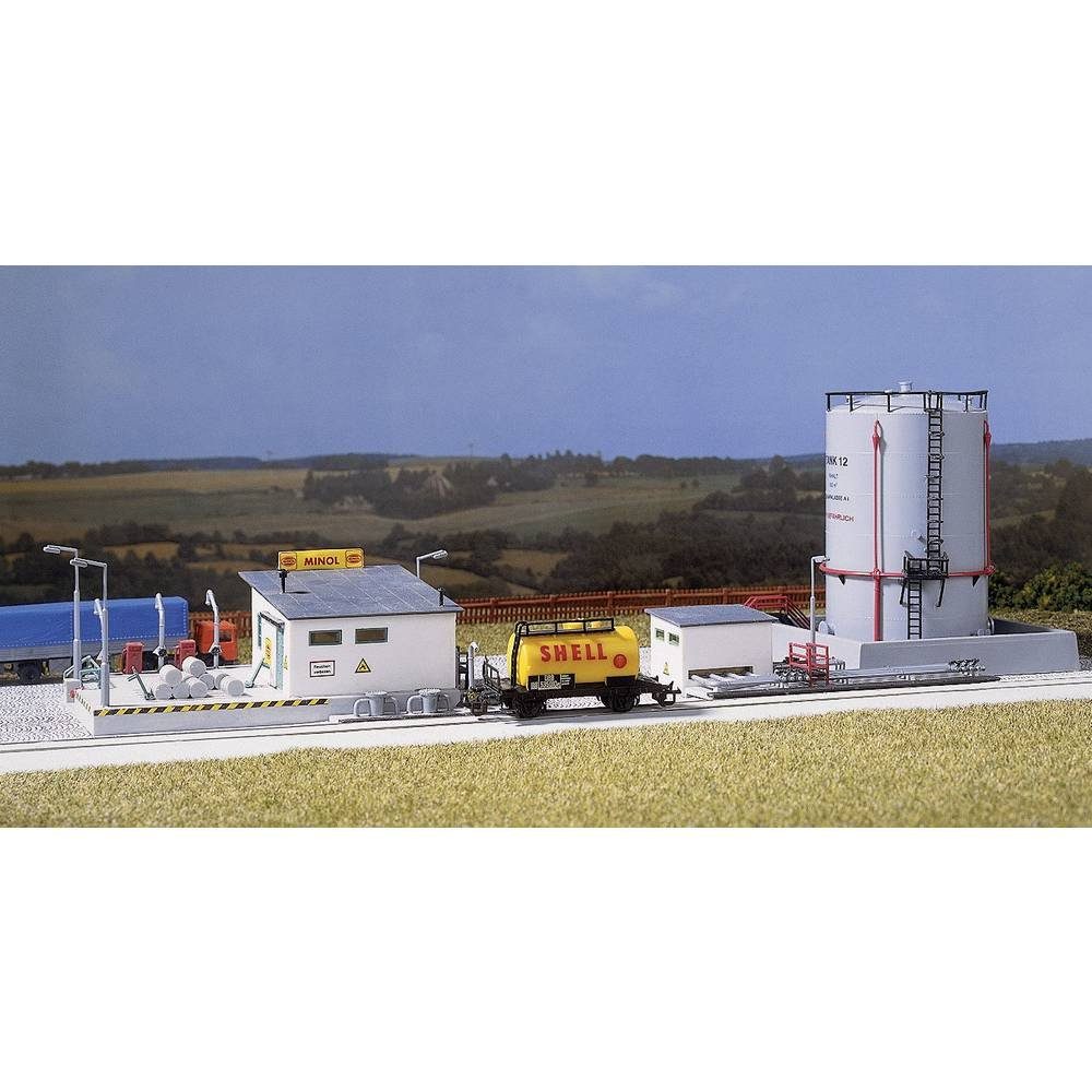 Modelleisenbahn-Gebäude H0, TT Kleines Tanklager mit Hochtank