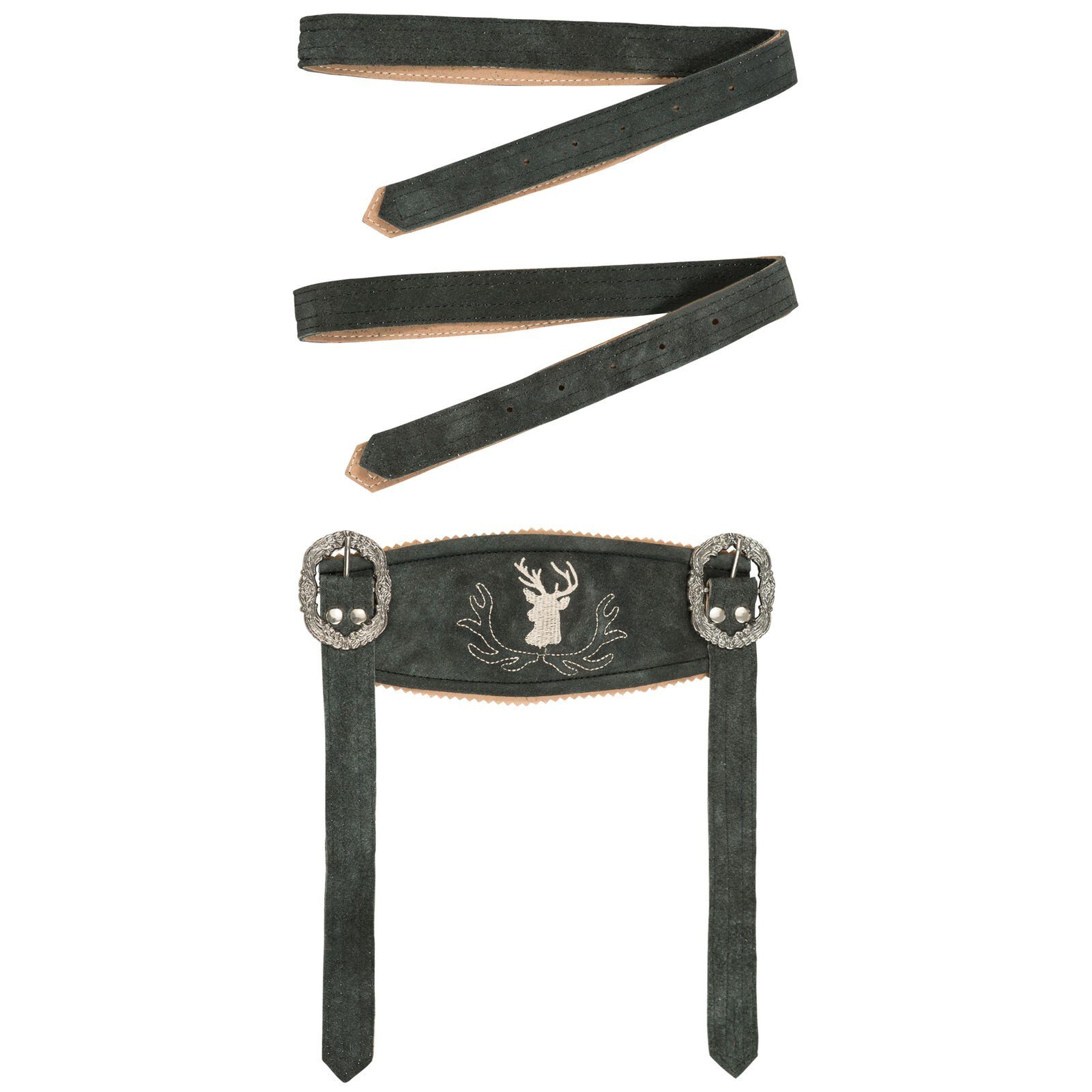 PAULGOS Trachtenhose Herren Lederhose Kurz mit Trägern 100% Echtleder - HK3