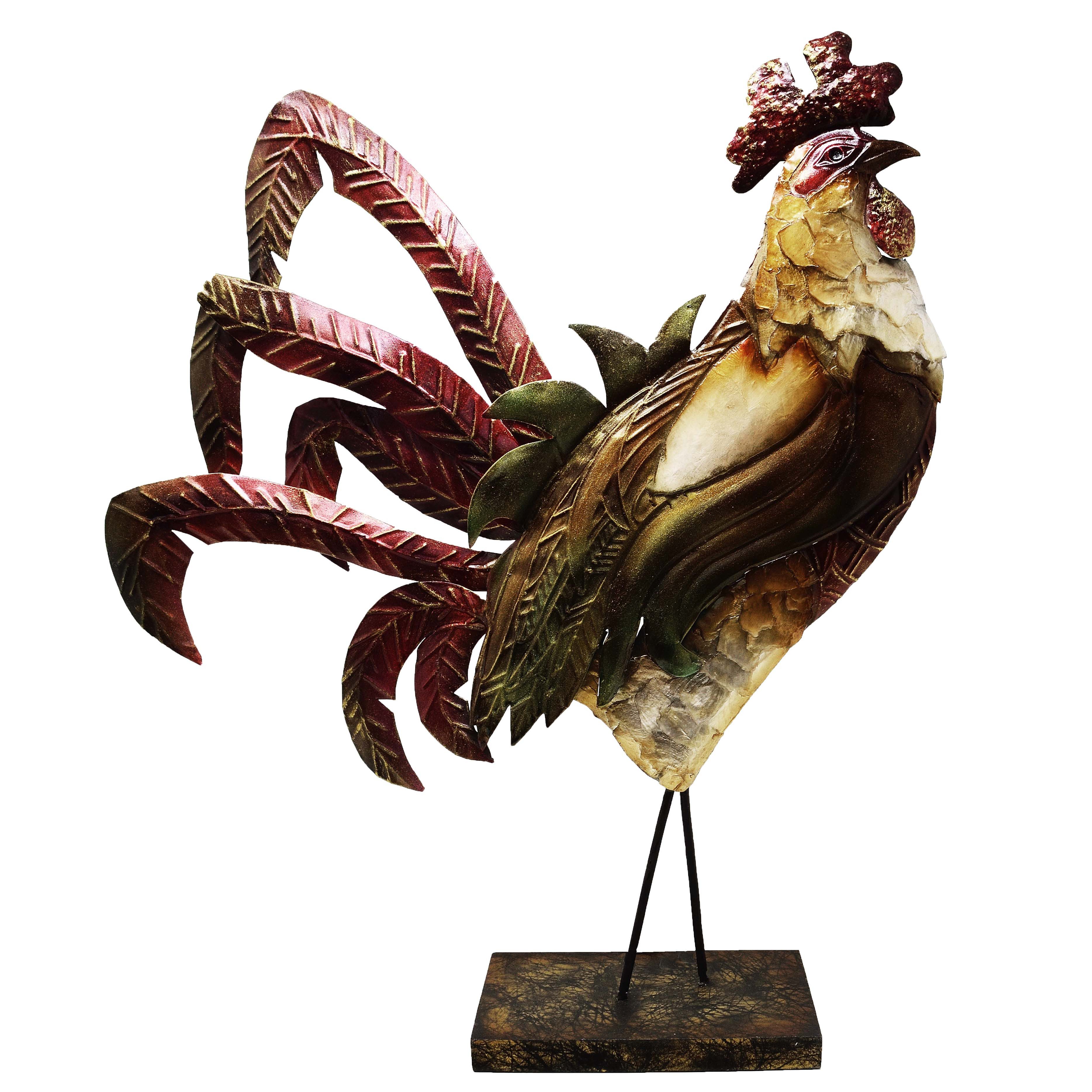 MystiCalls Dekofigur Metallfigur Hahn mit Perlmutt günstig online kaufen