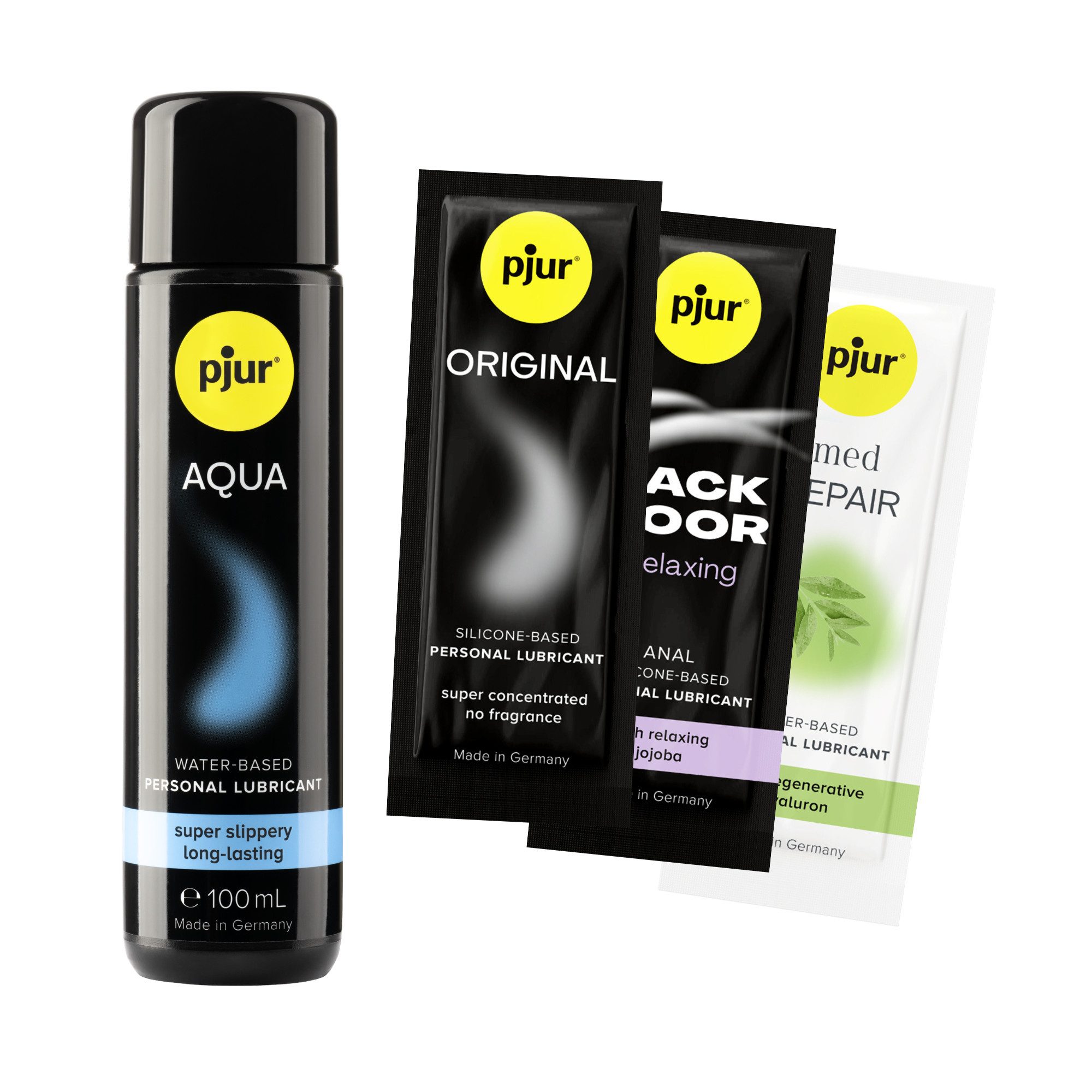pjur Gleitgel 105ml Bundle Aqua, Vorteilsset inkl. 3 Probier-Sachets