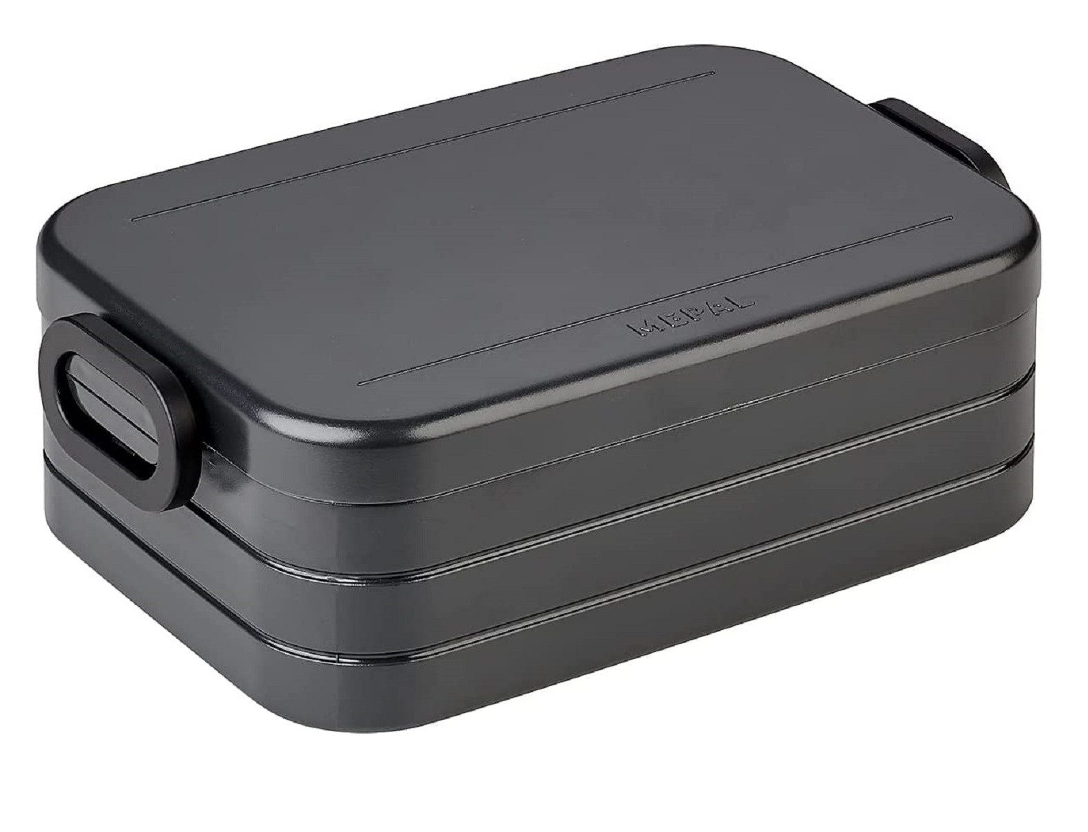 Mepal Lunchbox Lunchbox Take A Break Midi, Brotdose mit Trennwand, 900 ml, Geeignet für bis zu 4 Butterbrote, Farbe: Nordic Black