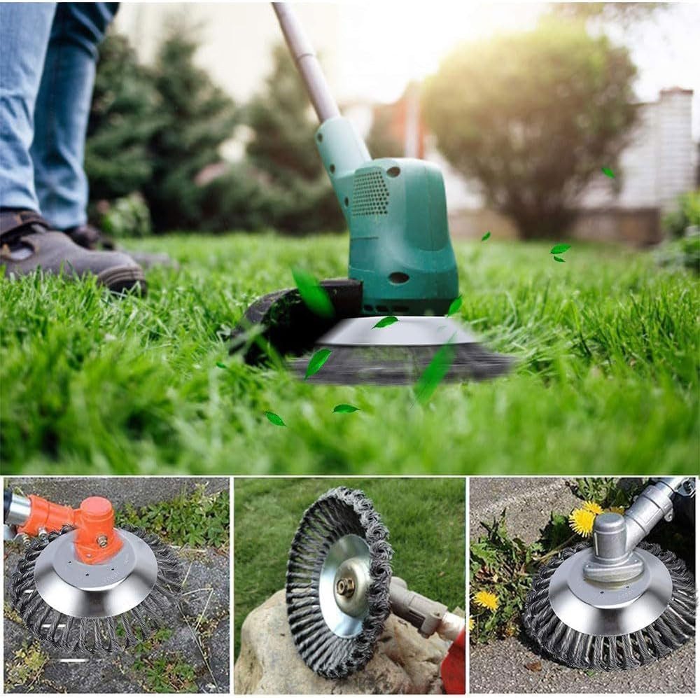 BlingBin Drahtbürste Wildkraut-Drahtbürste 200 x 25,4 mm, robuster Ersatzaufsatz, für Garten, Wiese und Pflasterwege, (1 Stück, 1-tlg., 20*4.5cm), für Motorsense und Rasentrimmer, effektive Unkrautentfernung