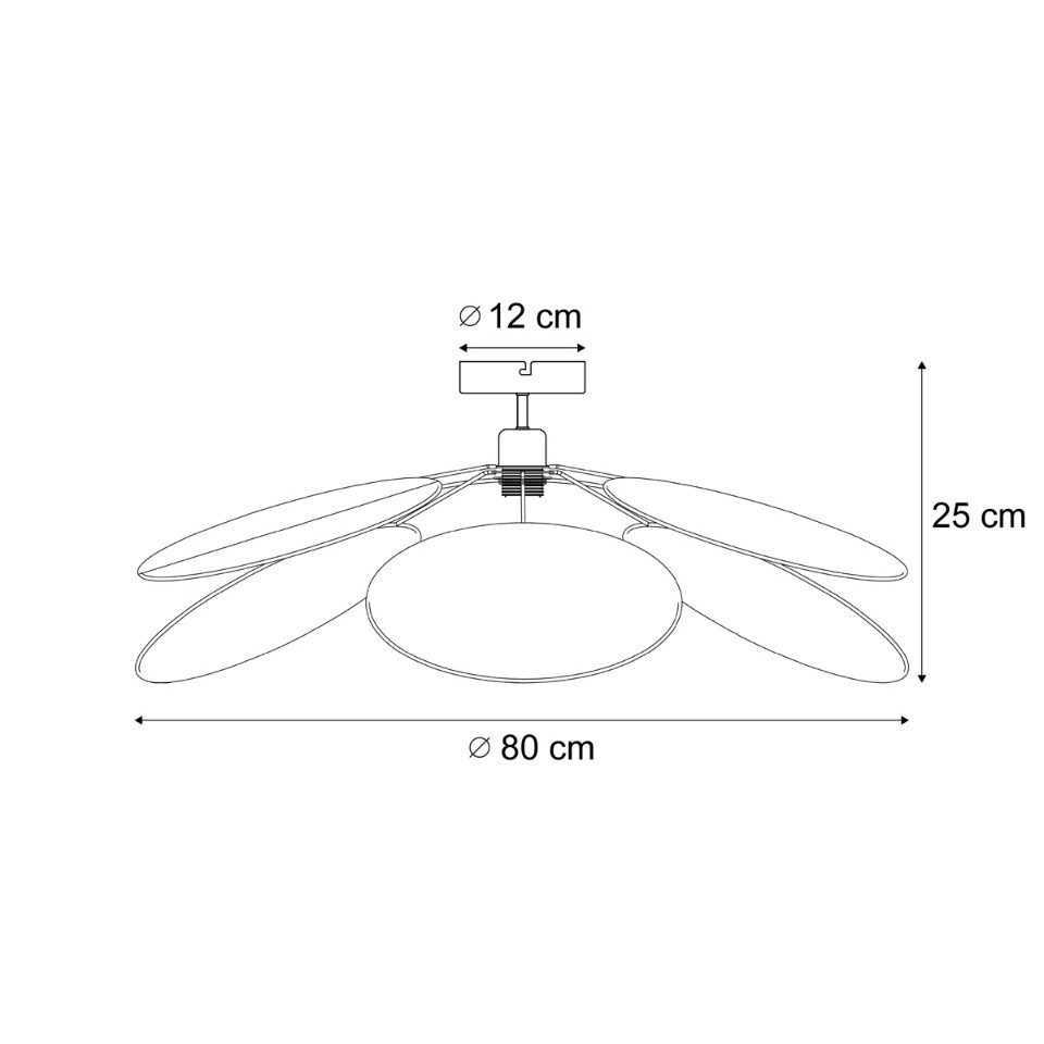 Qazqa Deckenleuchte Aisha, ohne Leuchtmittel, Warmweiß, QAZQA Deckenleuchte, e27, Crème, linen, Japandi